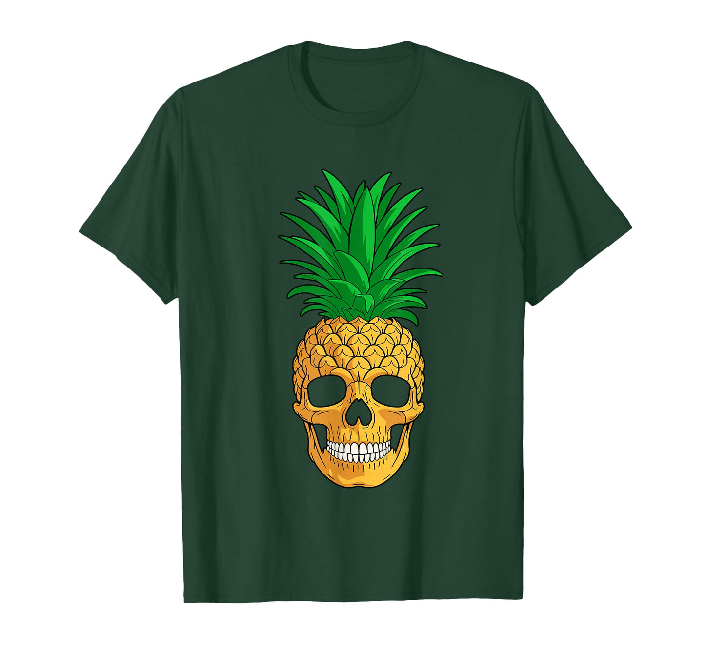 Pineapple Skull Hawaiian Summer Halloween Costume T-Shirt