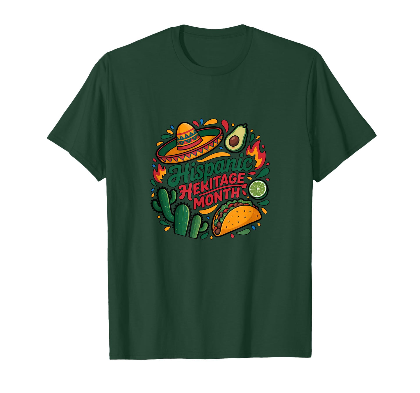 Hispanic Heritage Month Latino Culture Latina Taco Cactus T-Shirt