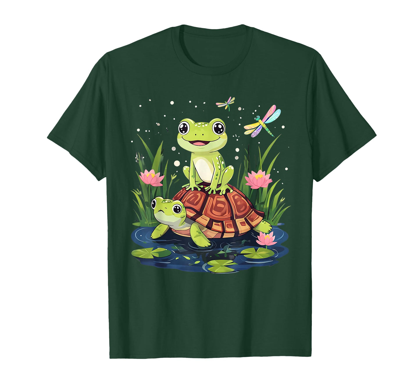 Funny Frog and Turtle Dragonfly T-Shirt
