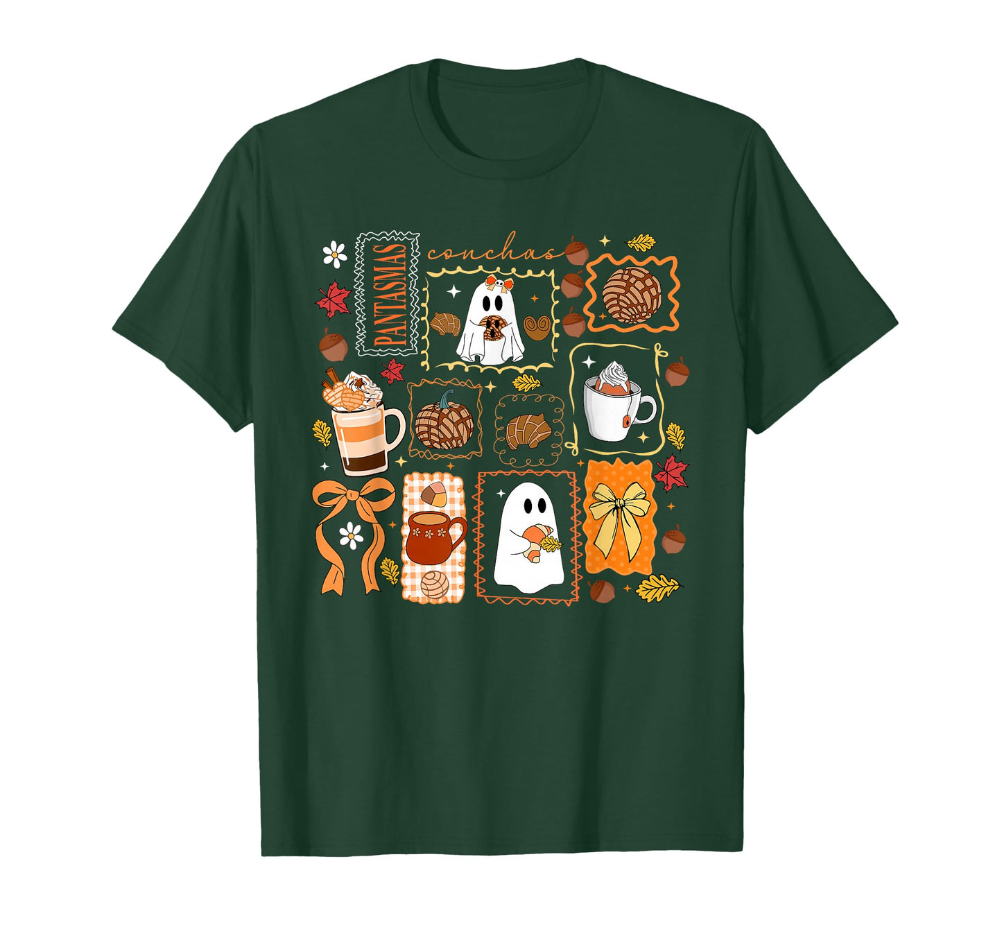 Spooky Conchas, Mexican Ghost Pantasmas, Spanish Halloween T-Shirt