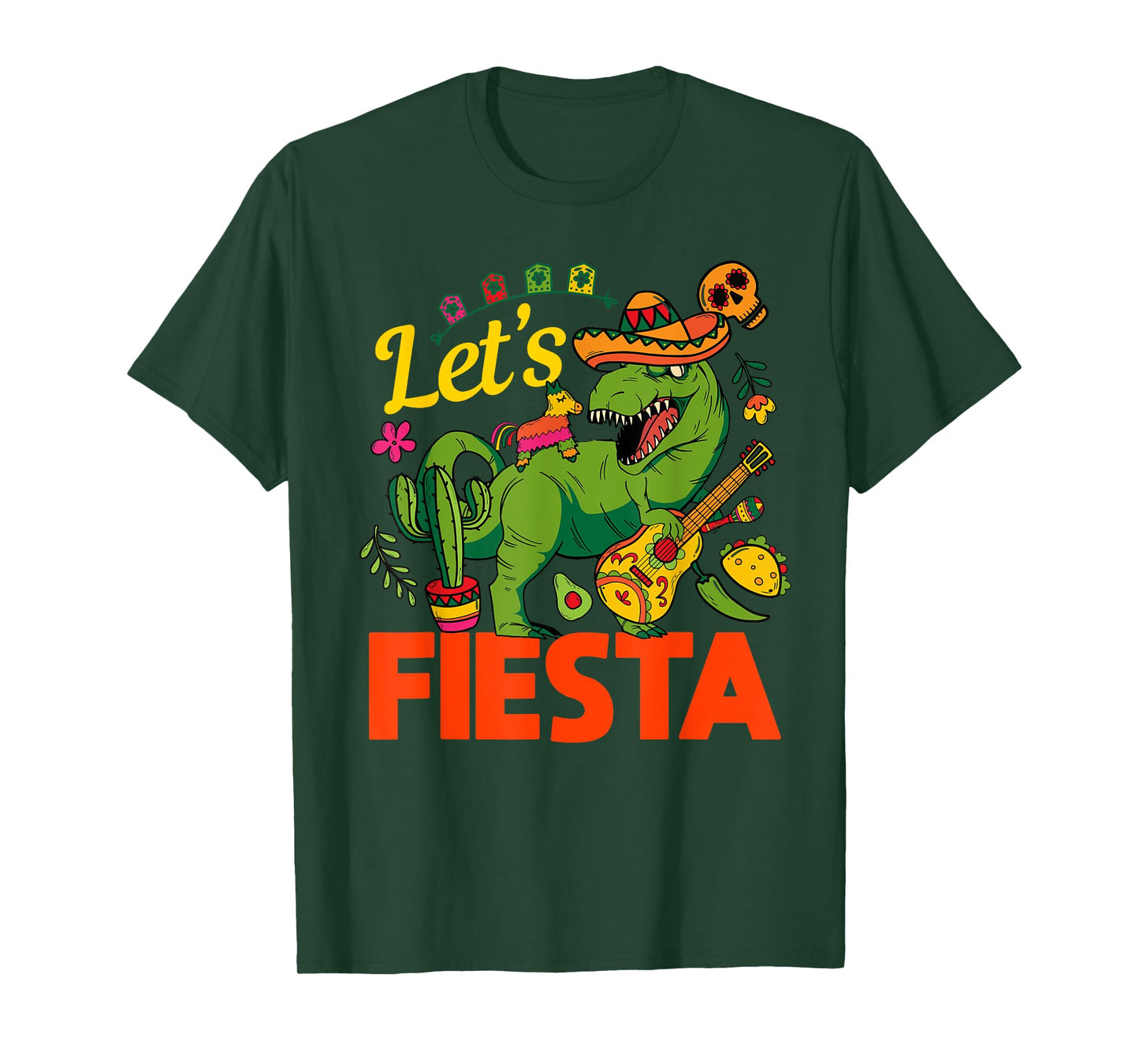 Let's Fiesta Cinco De Mayo Camisa Mexicana Hombre T-Shirt