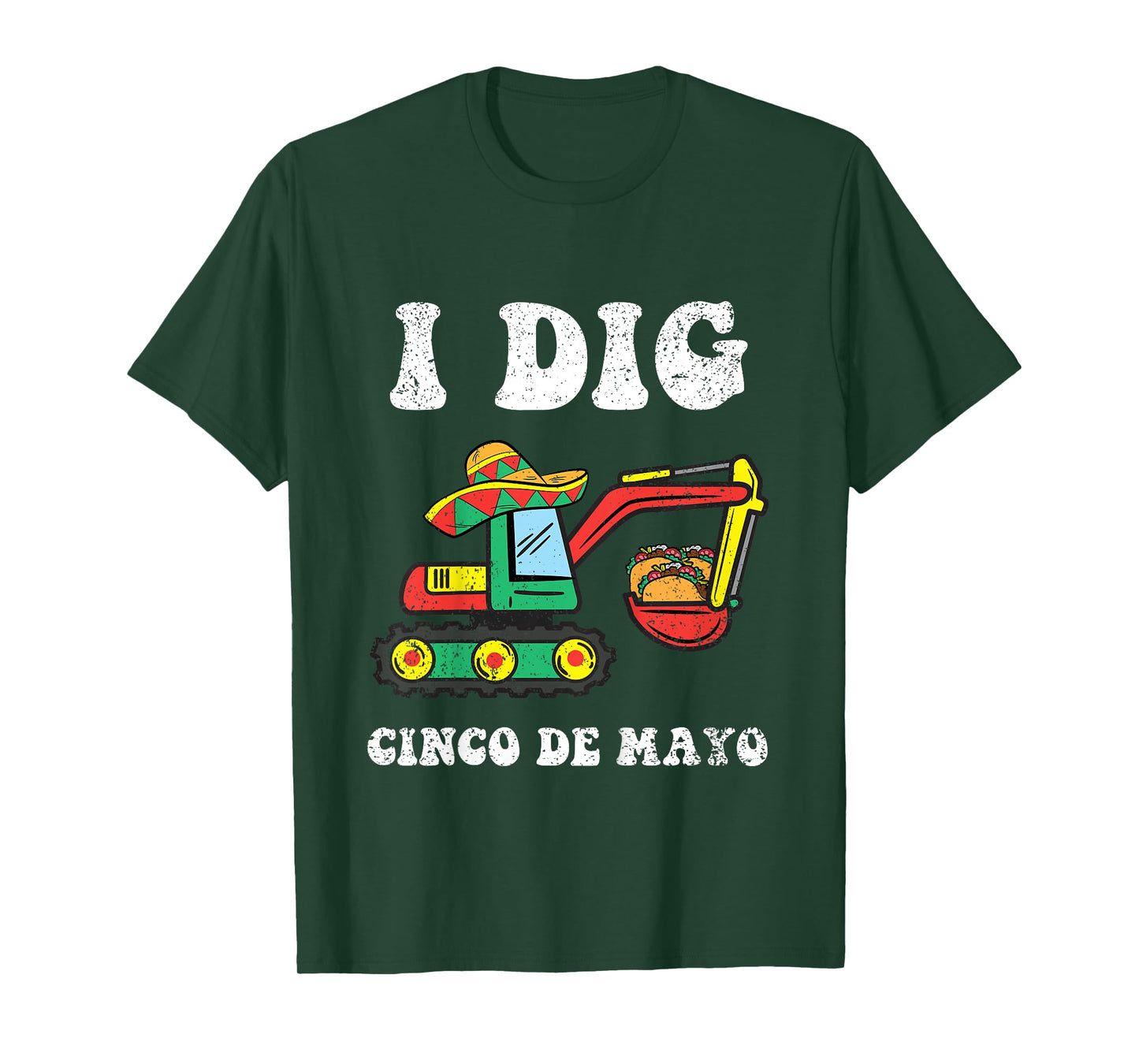 Kids Dig Cinco De Mayo Excavator Taco Mexican Toddler Boys T-Shirt