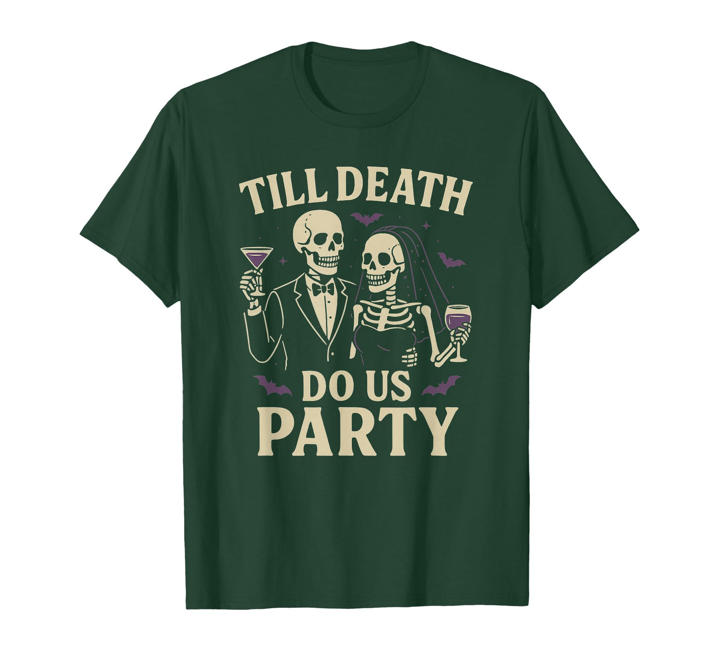 Till Death Do Us Party Funny Halloween Husband Wife Couple T-Shirt