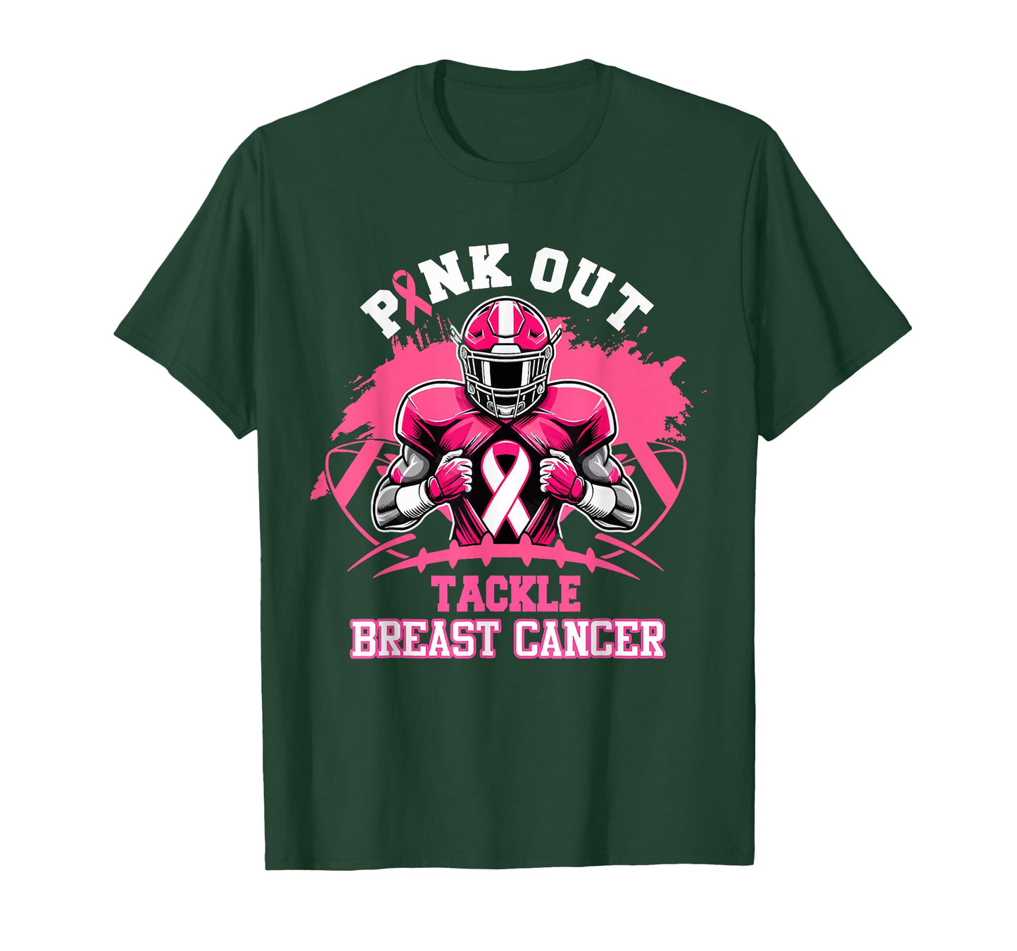 Pink Out Tackle Breast Cancer Awareness American Football T-Shirt