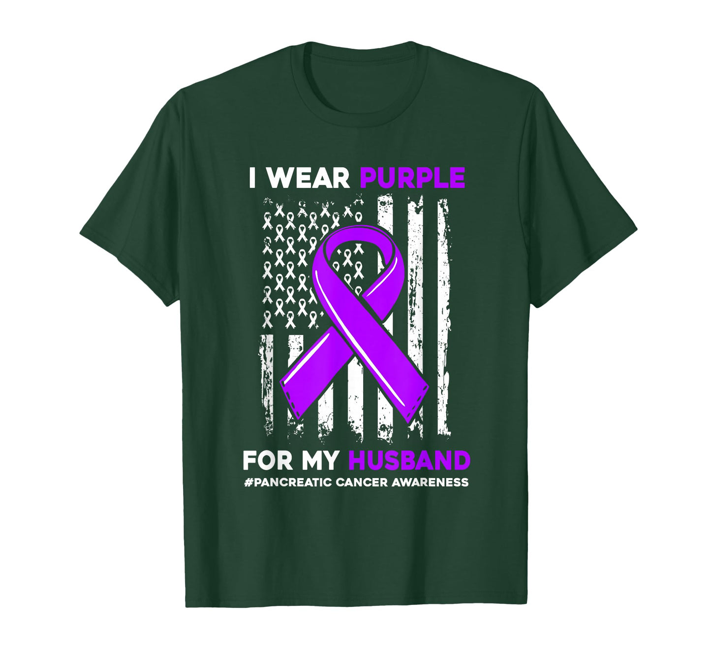 I Wear Purple For My Husband Pancreatic Cancer Awareness T-Shirt
