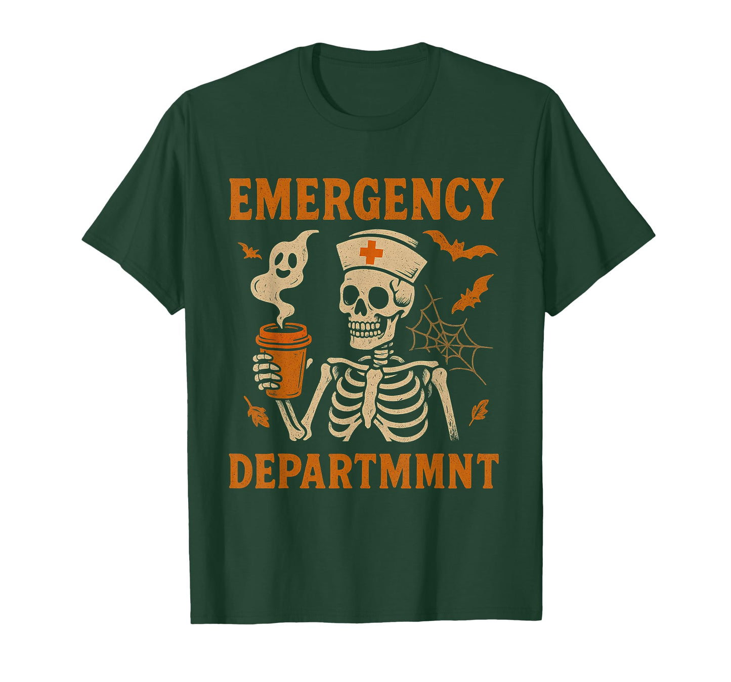 ER Nurse Squad Skeleton Emergency Department Funny Halloween T-Shirt