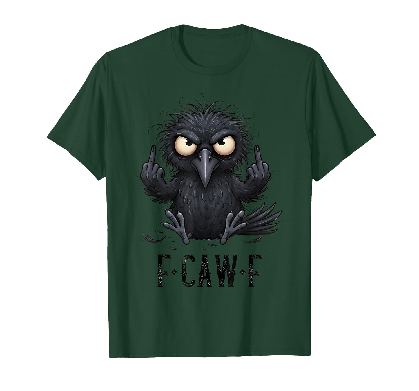 Funny Black Crow F-Caw-F Black Bird Raven Halloween T-Shirt