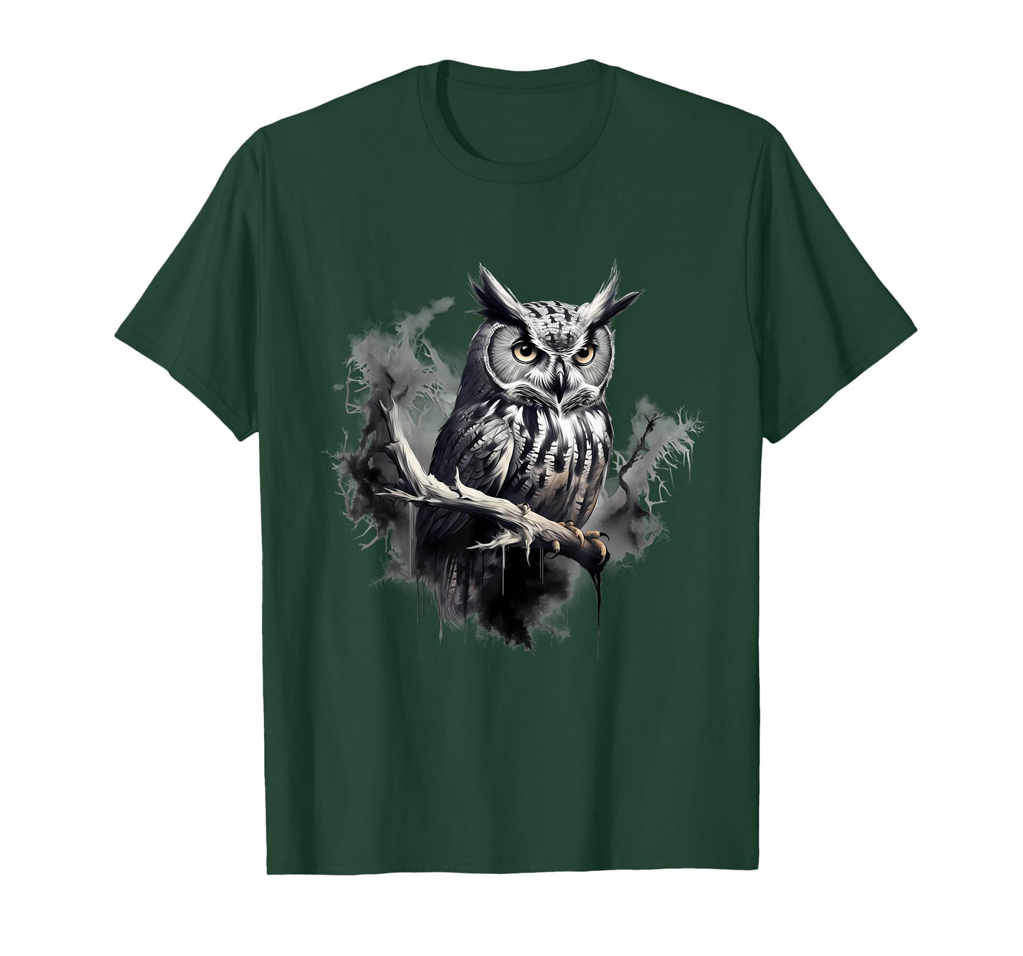 Owl Nature Landscape Animal Lovers Animal Print Artwork T-Shirt