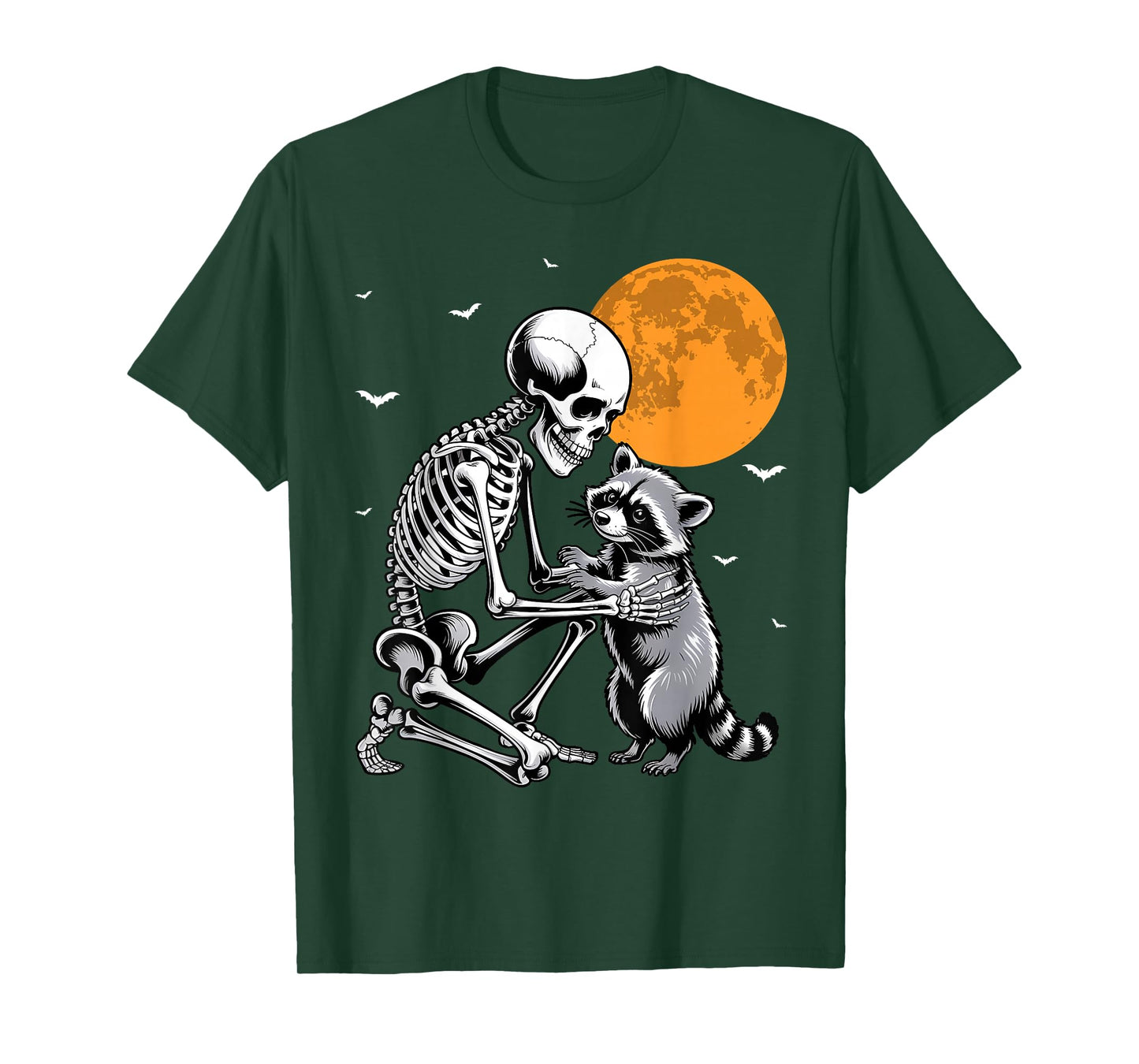Raccoon Skull Cute Skeleton Halloween Men Women Kids T-Shirt