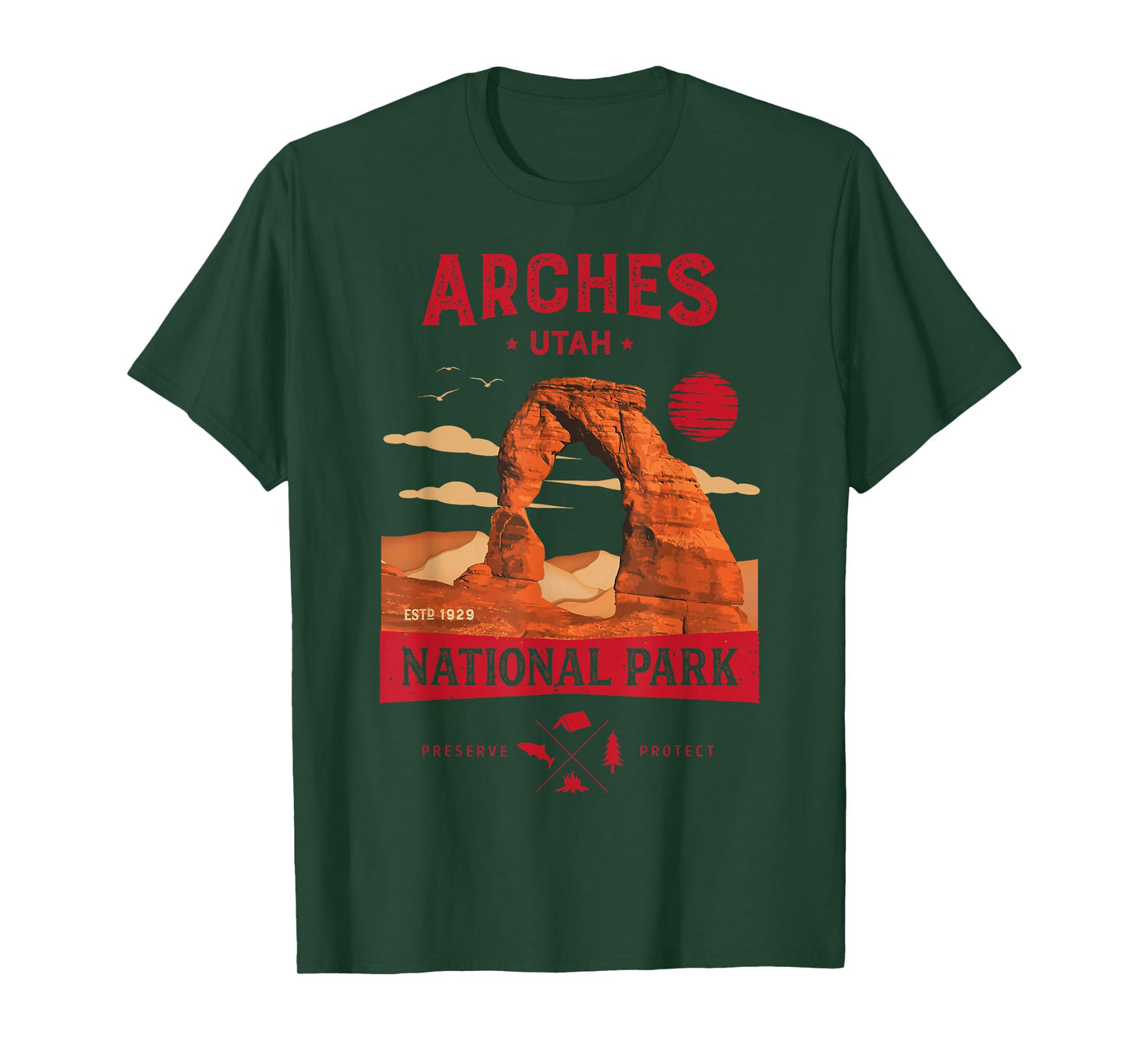 Arches National Park Delicate Arch Vintage Utah Retro Hiking T-Shirt