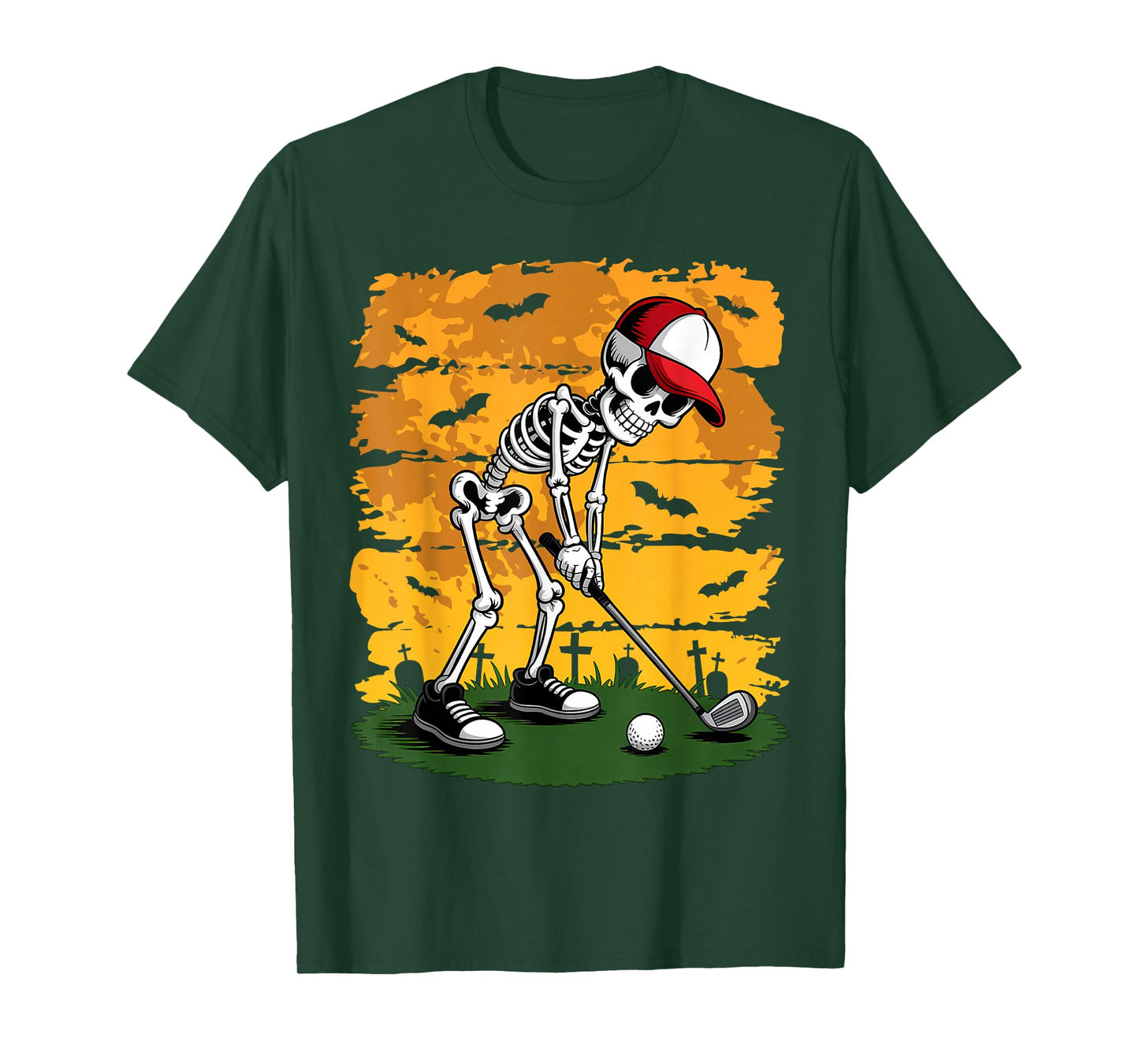 Halloween Golf Skeleton Golfer Funny Golfing T-Shirt