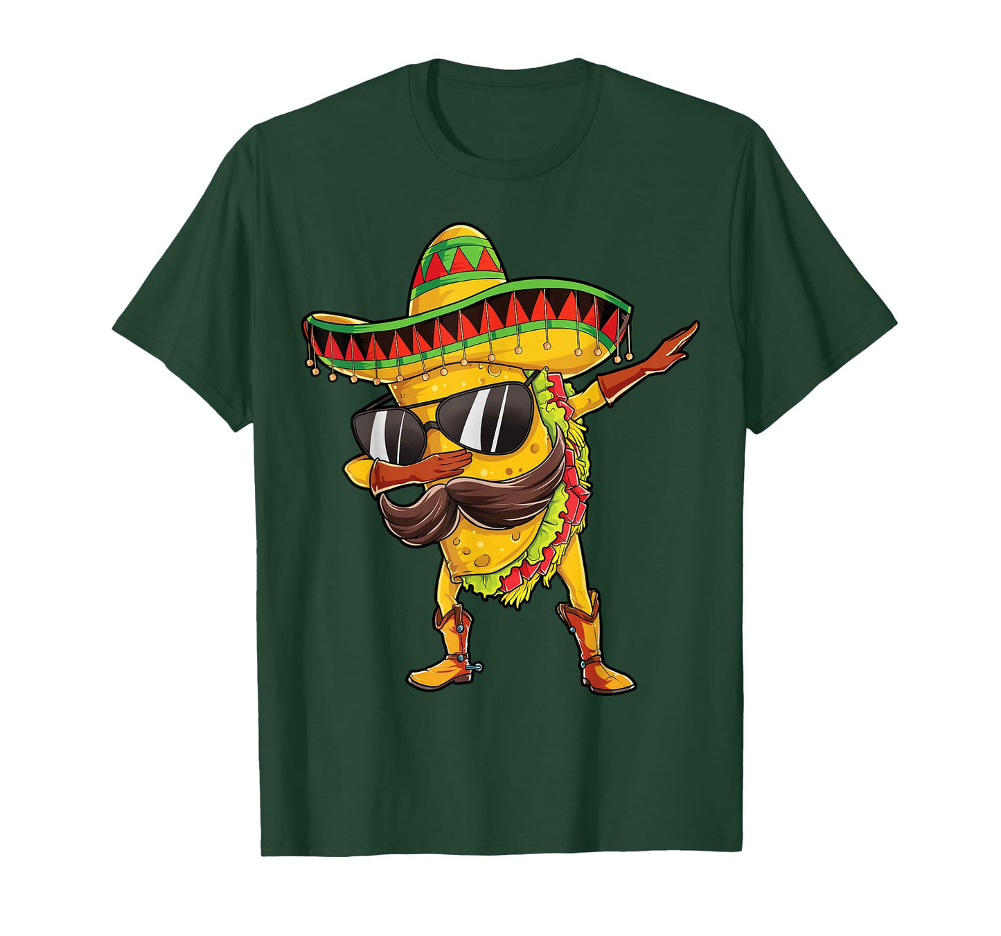 Dabbing Taco Cinco de Mayo Boys Men Mexican Food Sombrero T-Shirt