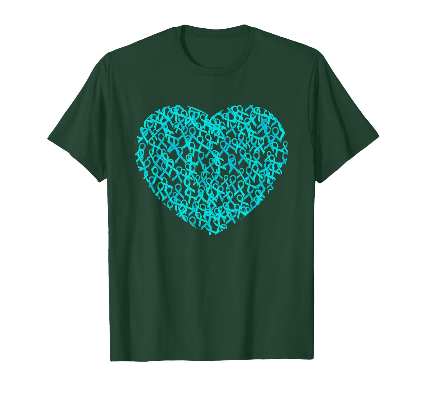 Ovarian Cancer Awareness Month Support Teal Ribbon T-Shirt