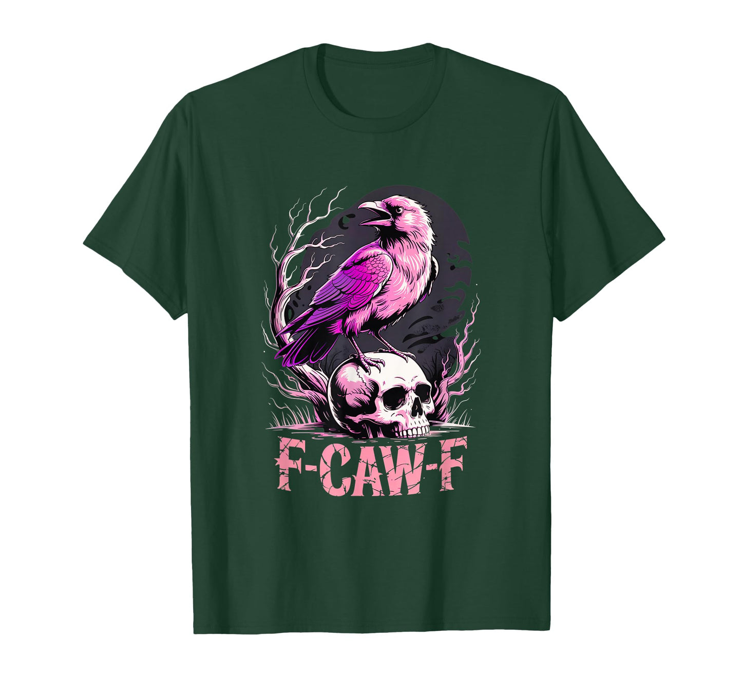 F-Caw-F Pink Crow FCAWF Pun Funny Bird Cawing for Men Women T-Shirt