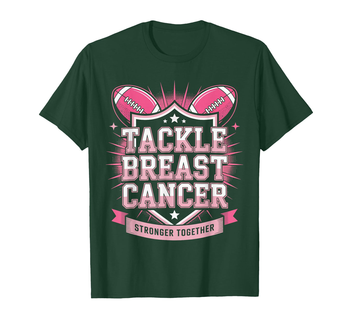 Tackle Breast Cancer Awareness Support Fight Cancer Together T-Shirt