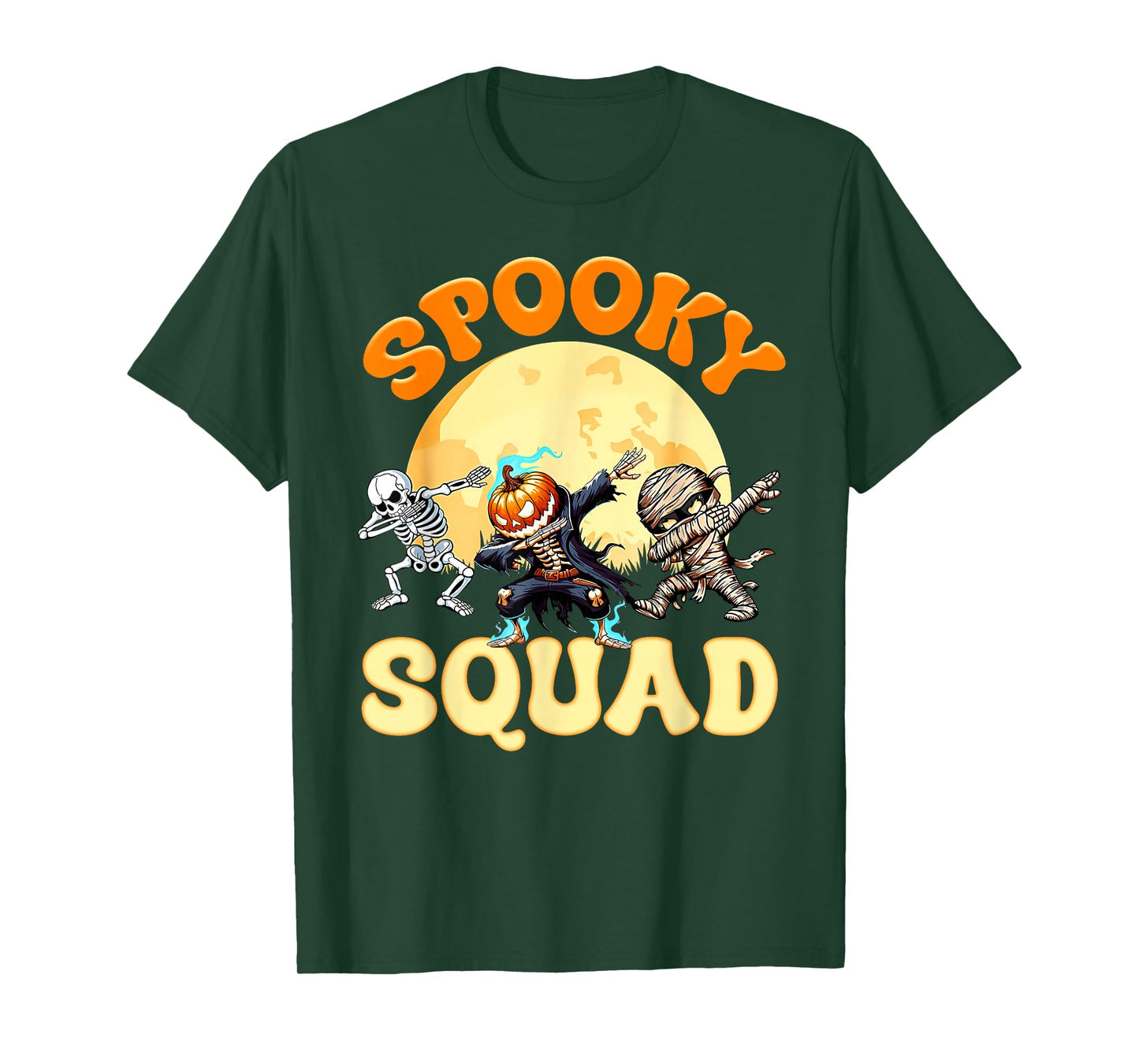 Spooky Squad Crew Halloween Dabbing Skeleton Monster Kids T-Shirt