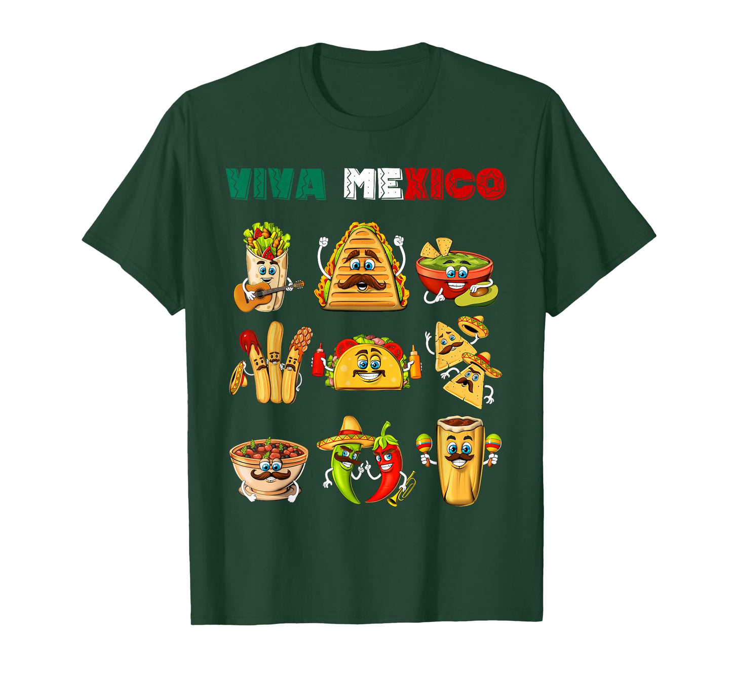 Mexican Taco Burrito Nachos Guacamole Mexico Cinco de Mayo T-Shirt