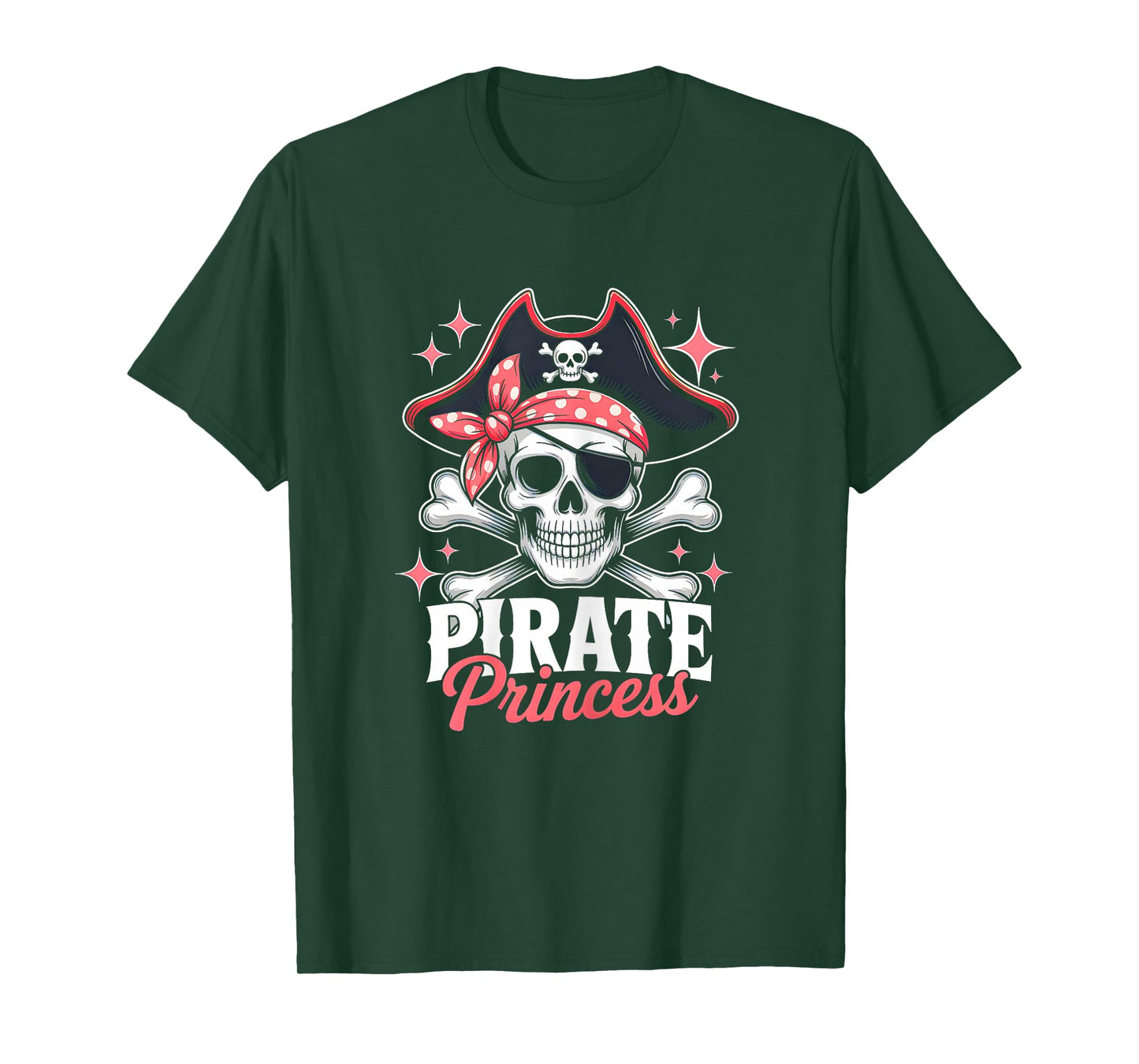 Pirate Cute Princess Halloween Skull Bow Tie Women Girls T-Shirt