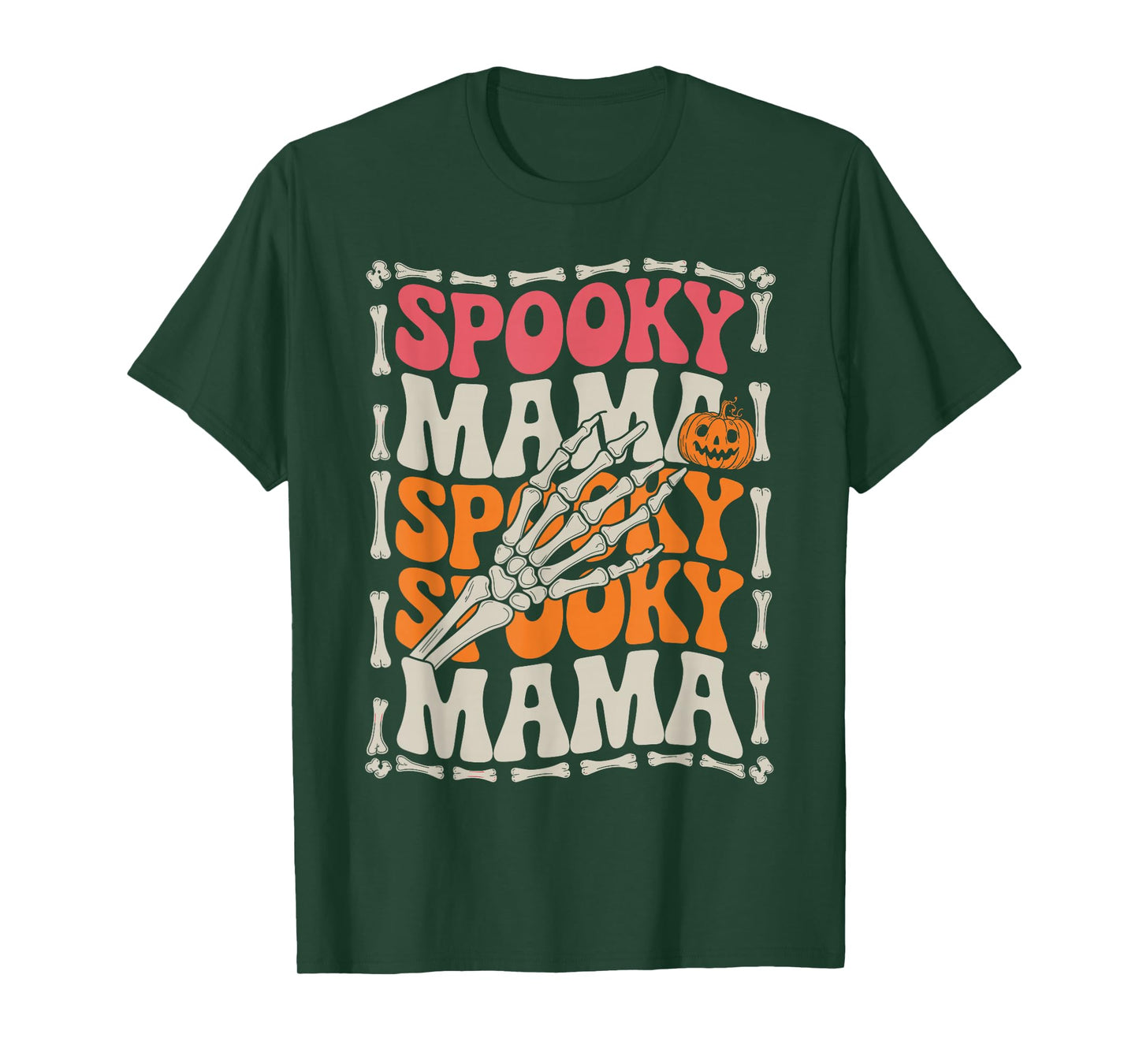 Spooky Mama Mom Halloween Costume Spooky Season Groovy Women T-Shirt