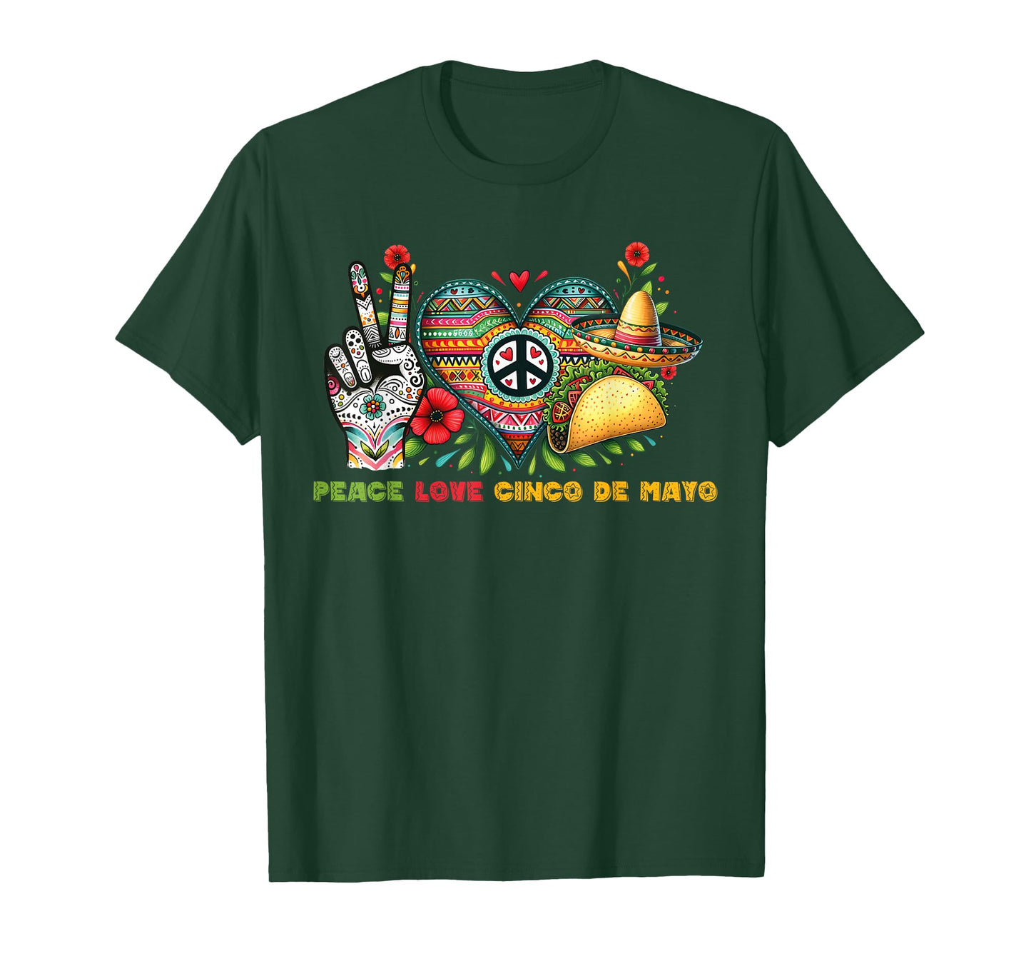 Peace Love Cinco De Mayo Lets Fiesta Mexican Fiesta 2024 T-Shirt
