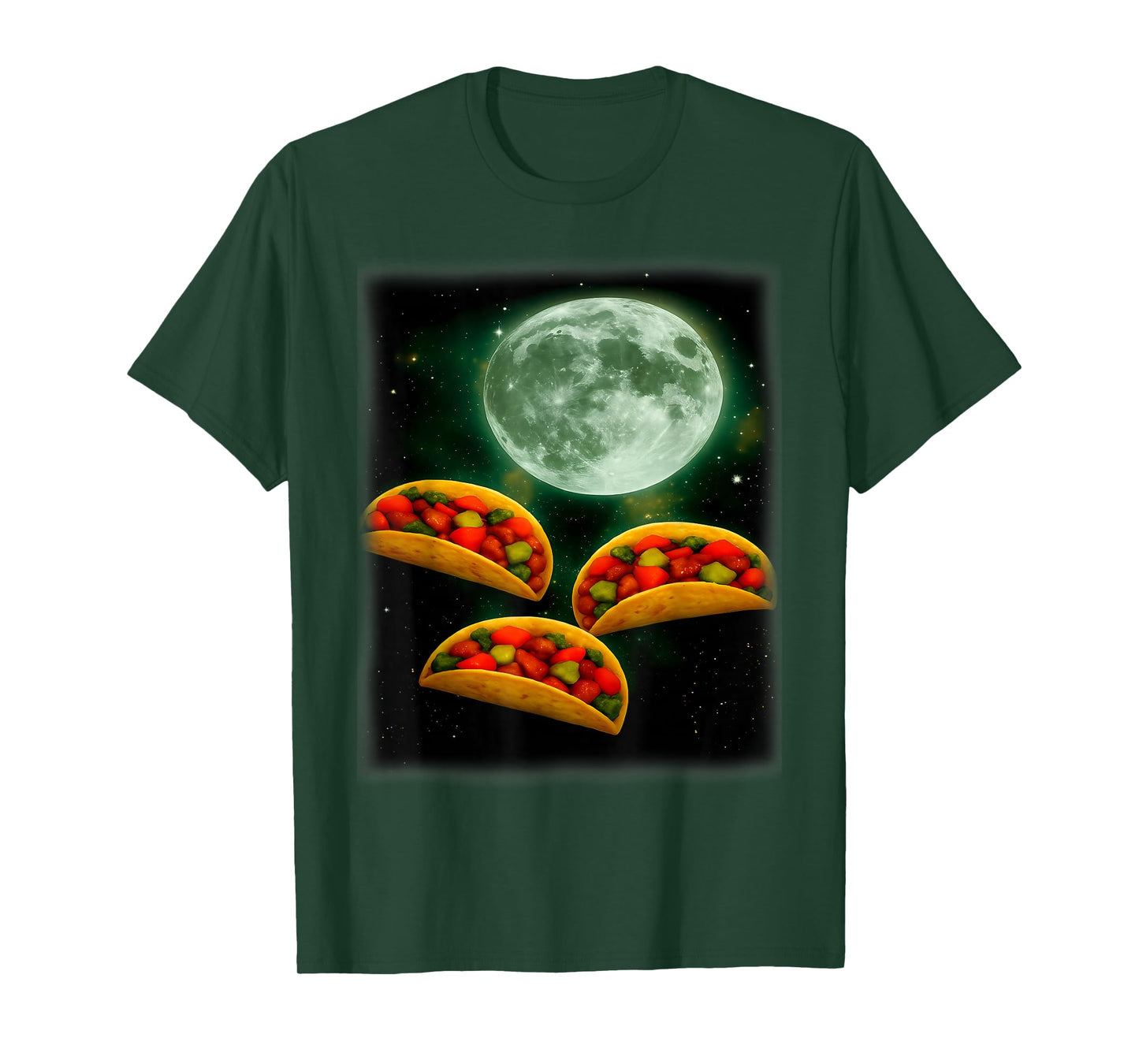Three Taco Moon | Funny 3 Tacos Howling Meme Weird Cursed T-Shirt