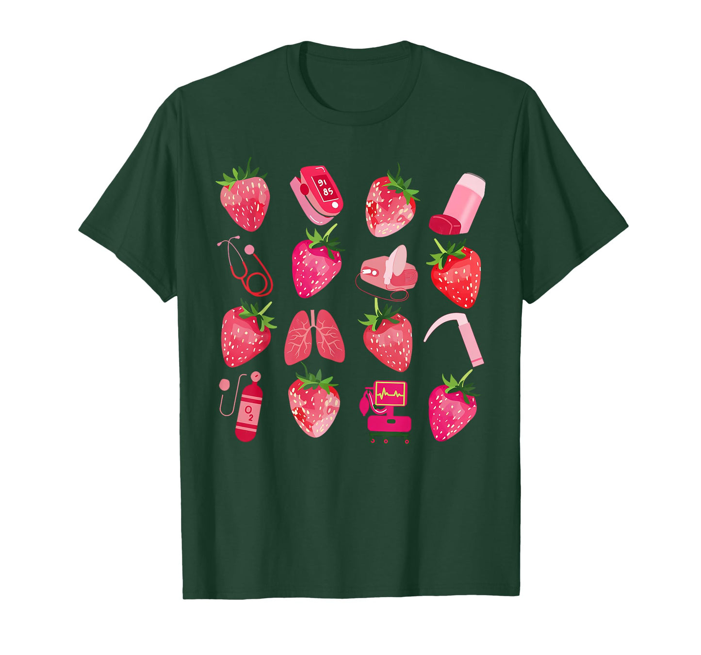Respiratory Therapy Strawberry Pulmonology Lung Doctor RT T-Shirt