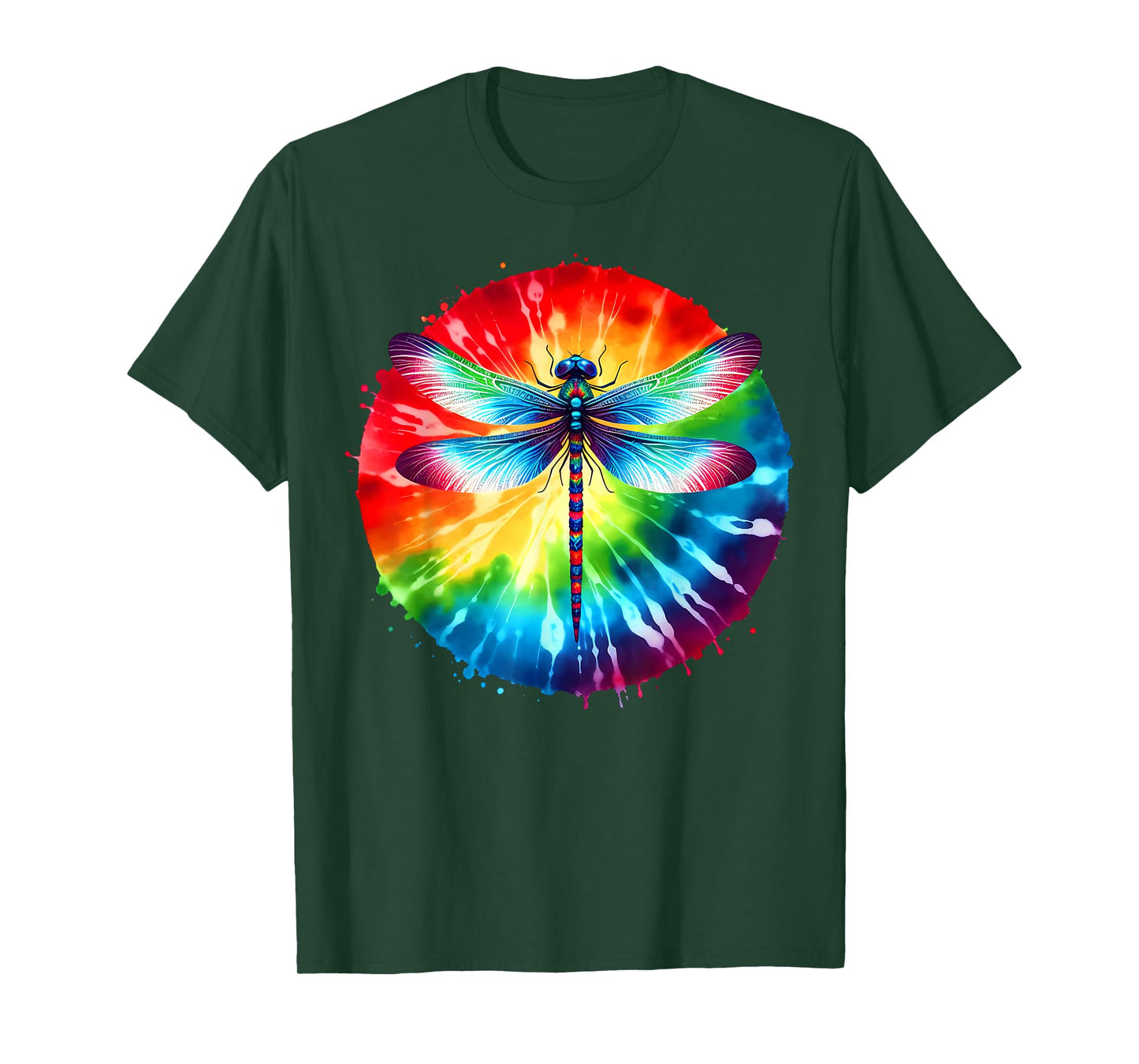 Cool Graphic Tie Dye Sunglasses Dragonfly Illustration Art T-Shirt