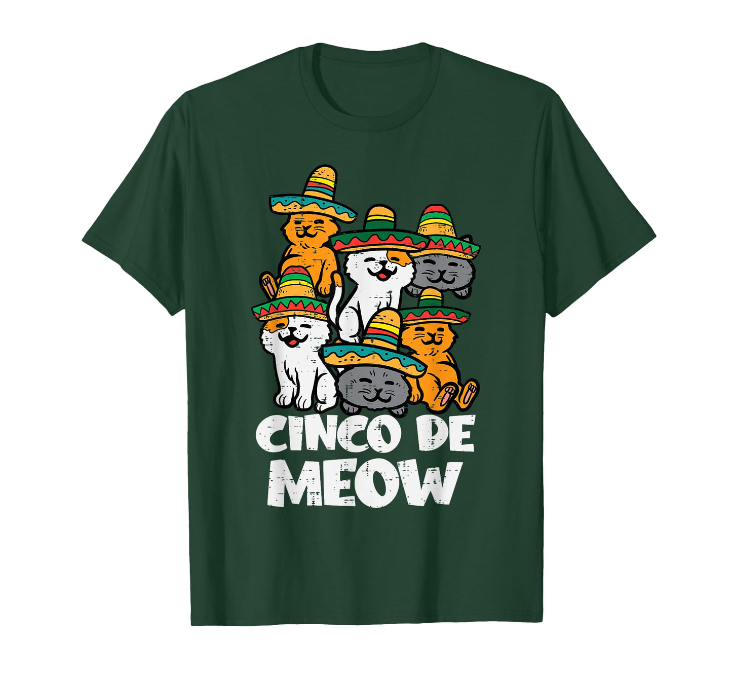 Cinco De Meow Cats Kitten Cute Cinco De Mayo Women Girls T-Shirt