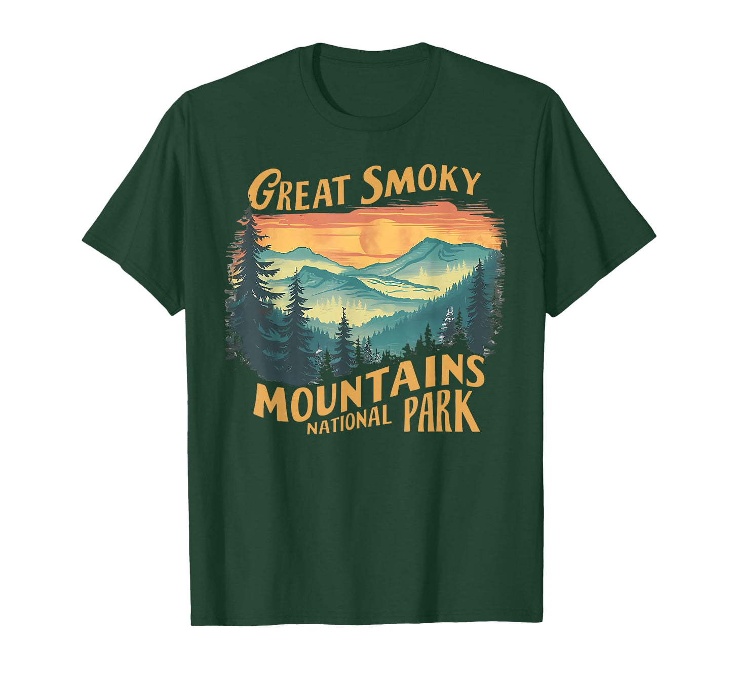 Vintage Great Smoky Mountains National Park Petro Sunset T-Shirt