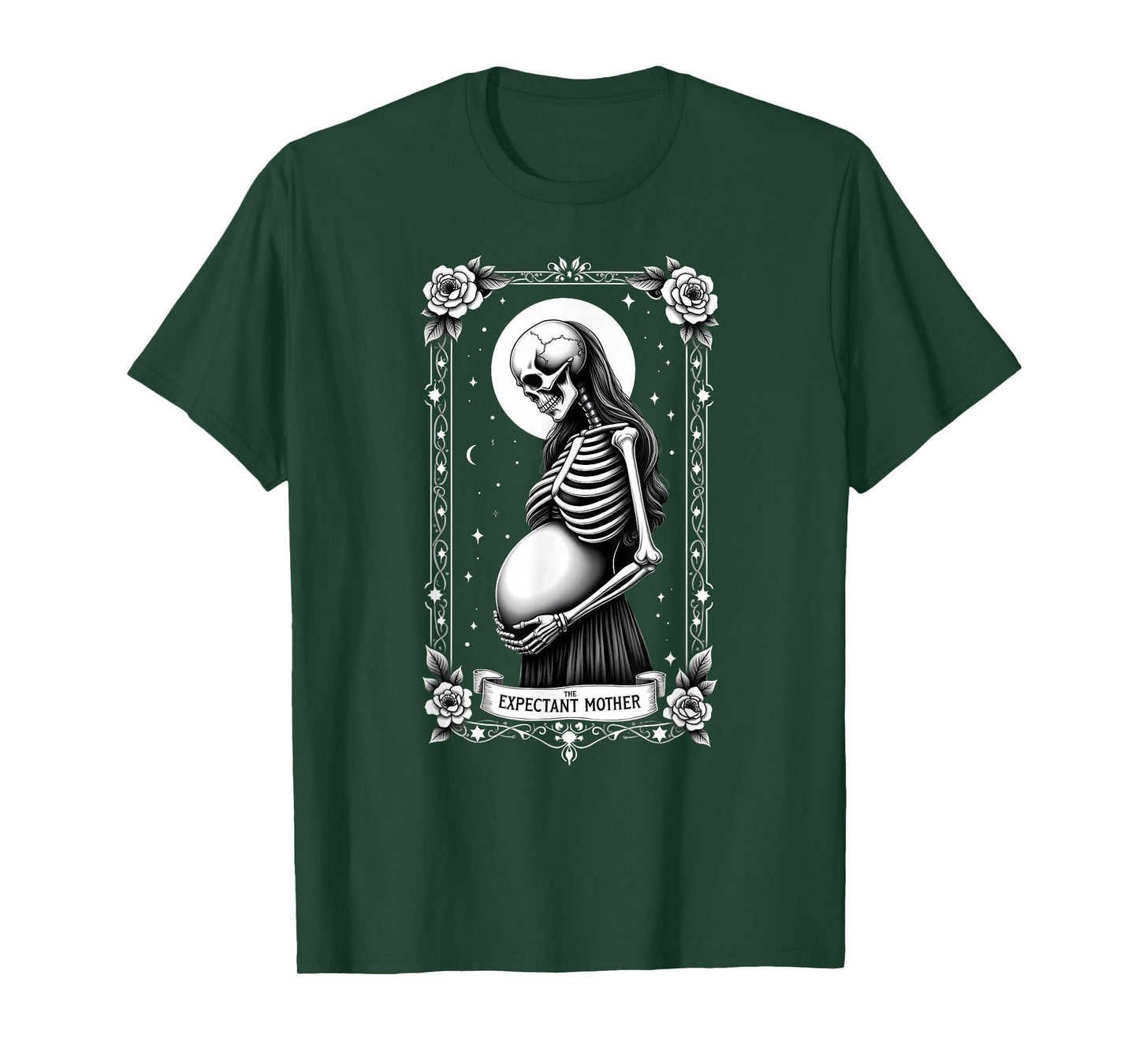 Gothic Tarot Card Mom Skeleton Expectant Mother T-Shirt