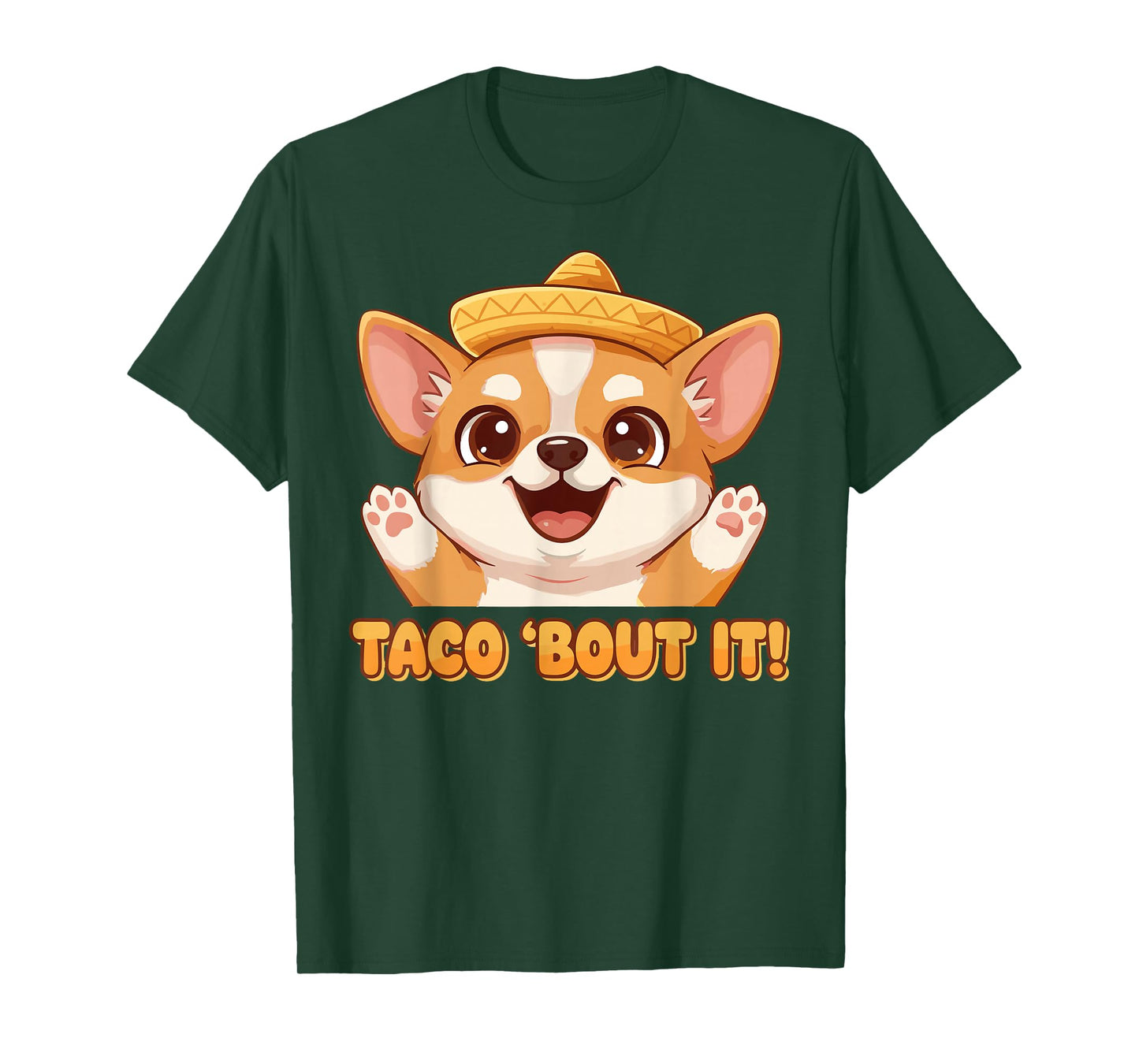 Funny Corgi Sombrero Taco 'Bout It Dog Pun T-Shirt