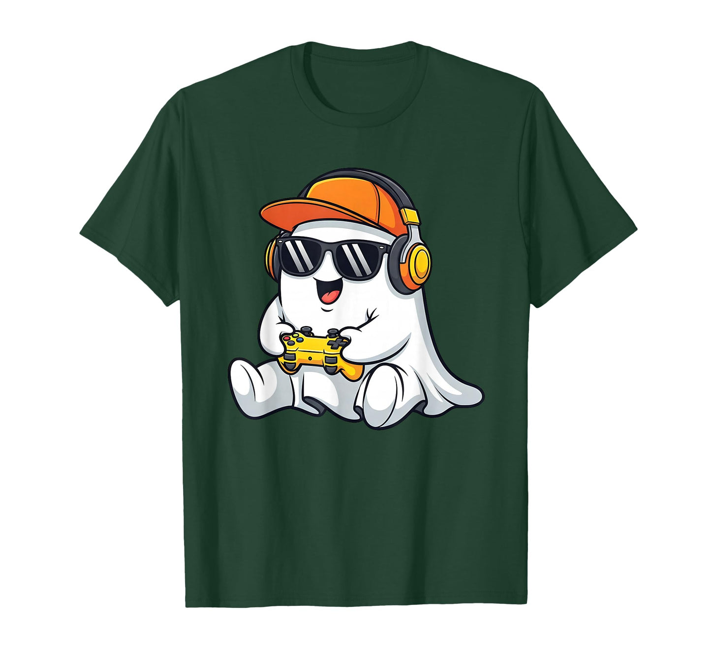 Halloween Ghost Gamer Video Gaming Boys Men Kids T-Shirt