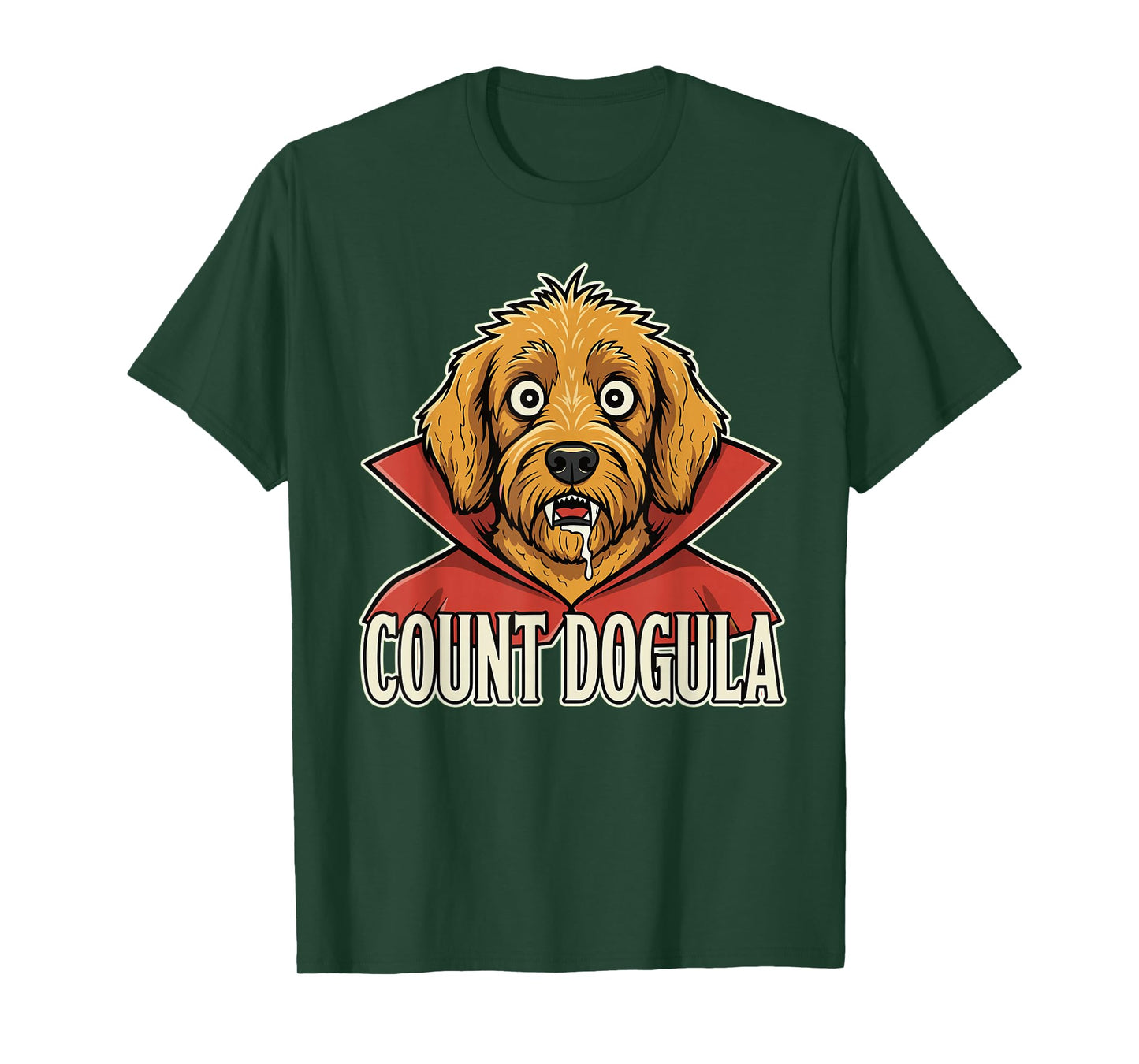 Count Dogula Funny Dog Spooky Party Halloween Goldendoodle T-Shirt