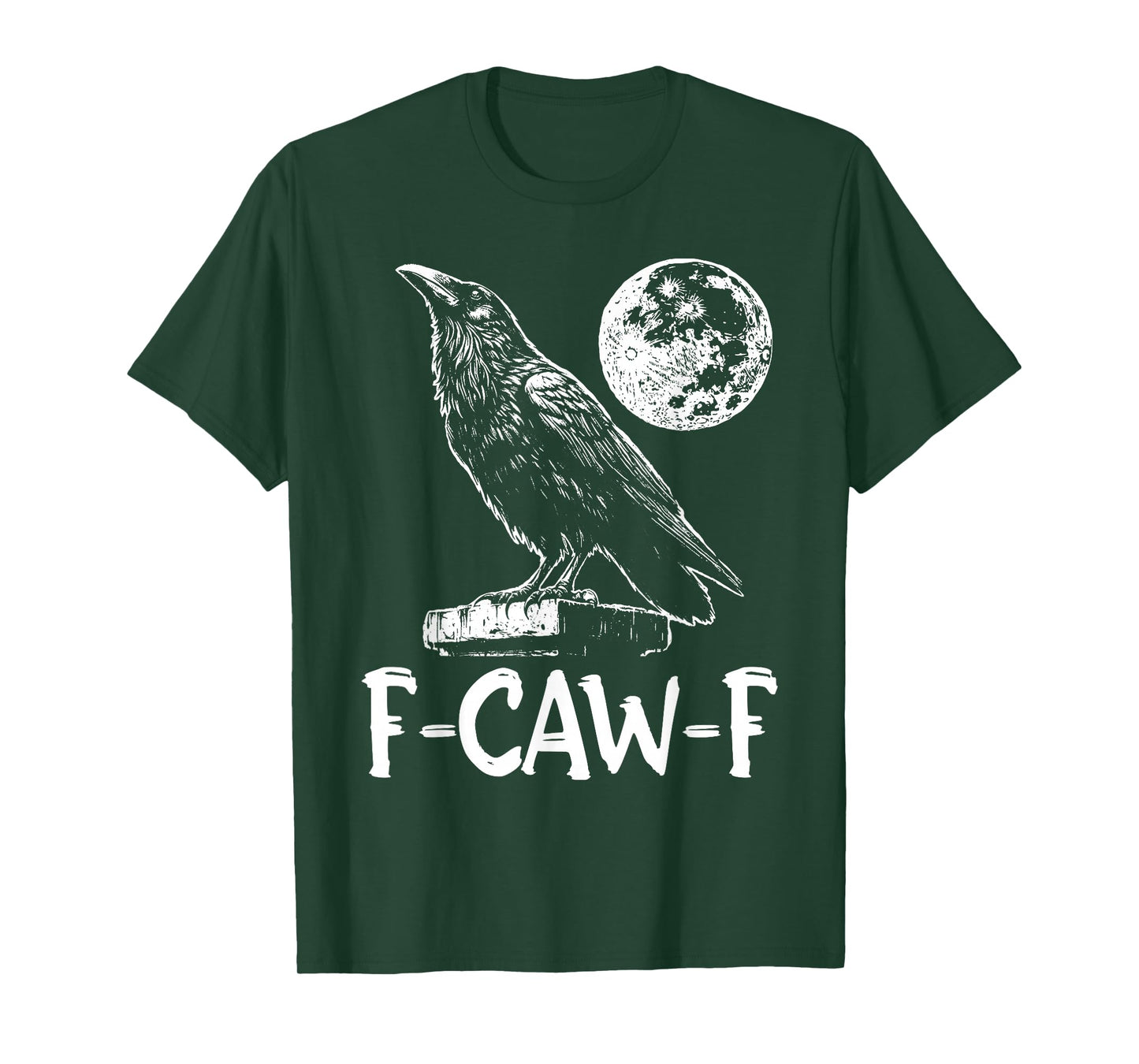 Vintage Black Crow F-Caw-F Funny Halloween Bird Gothic Humor T-Shirt