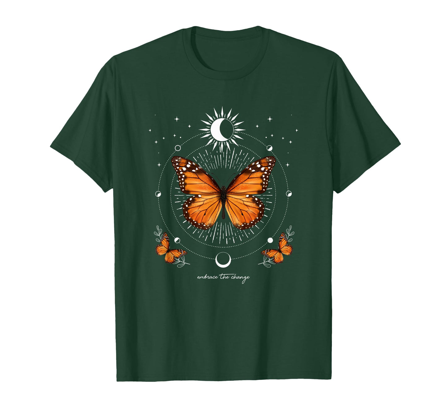 Monarch Butterfly Celestial Butterfly Sun Moon Phase Magical T-Shirt