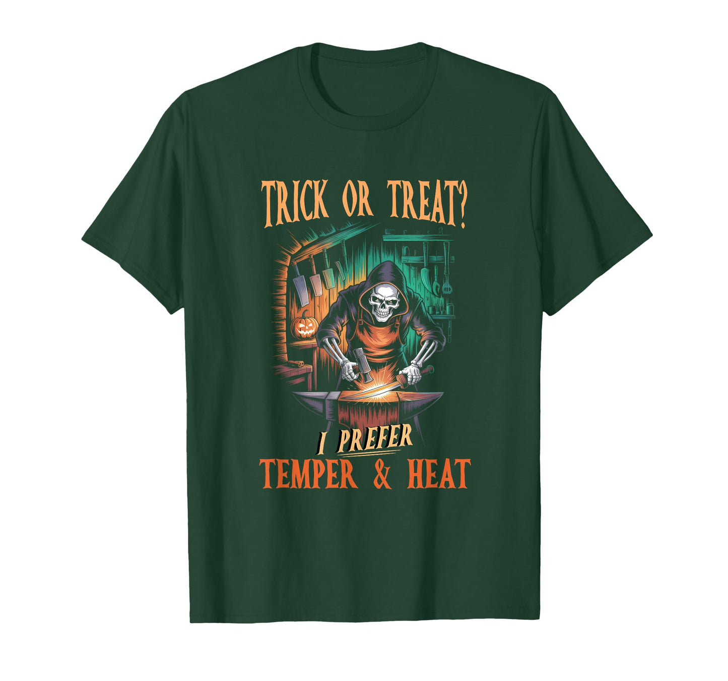 Trick Or Treat ? I Prefer Temper and Heat Halloween Skeleton T-Shirt