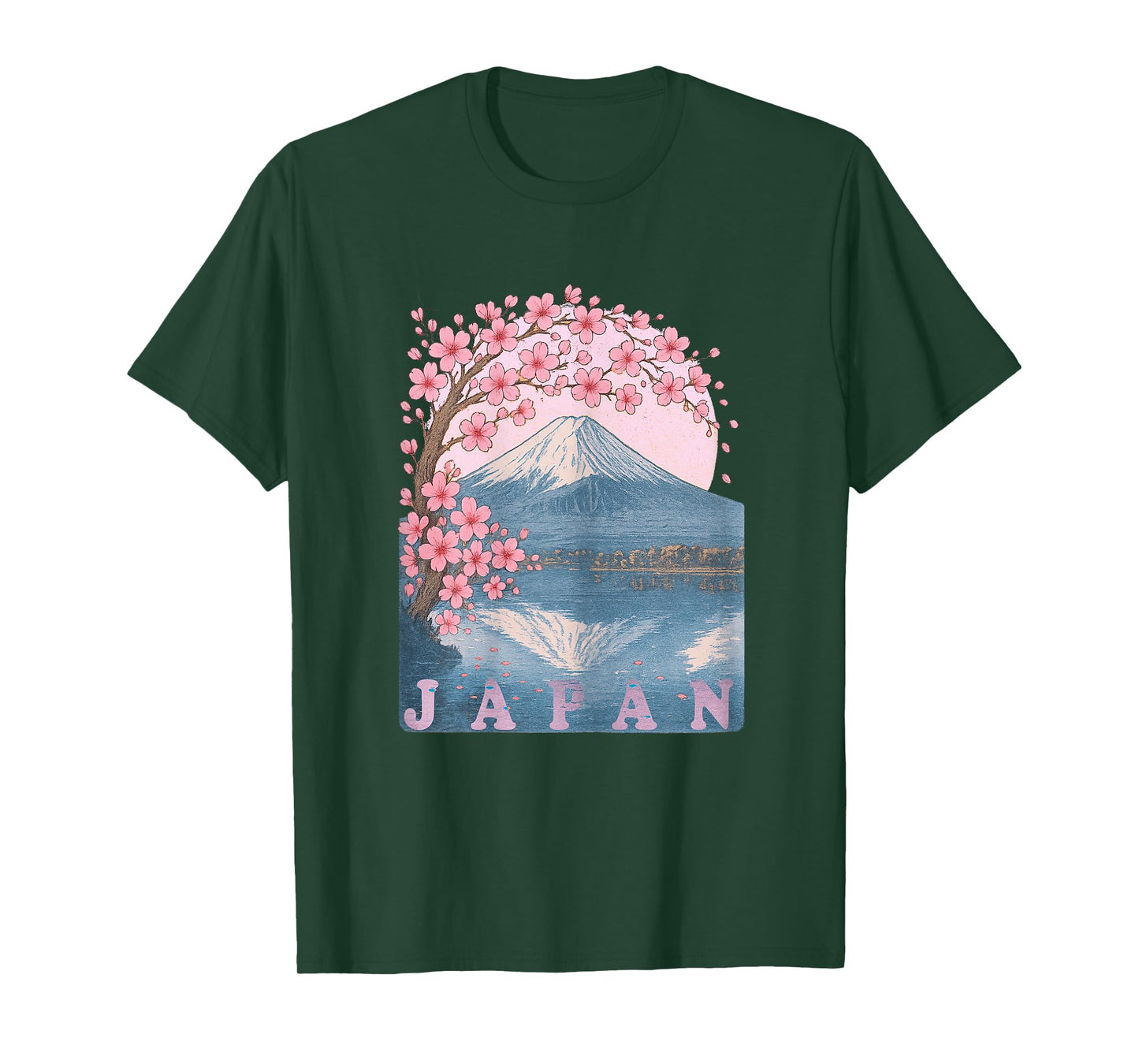 Japanese Cherry Blossom Mt Fuji Japan Art Women T-Shirt
