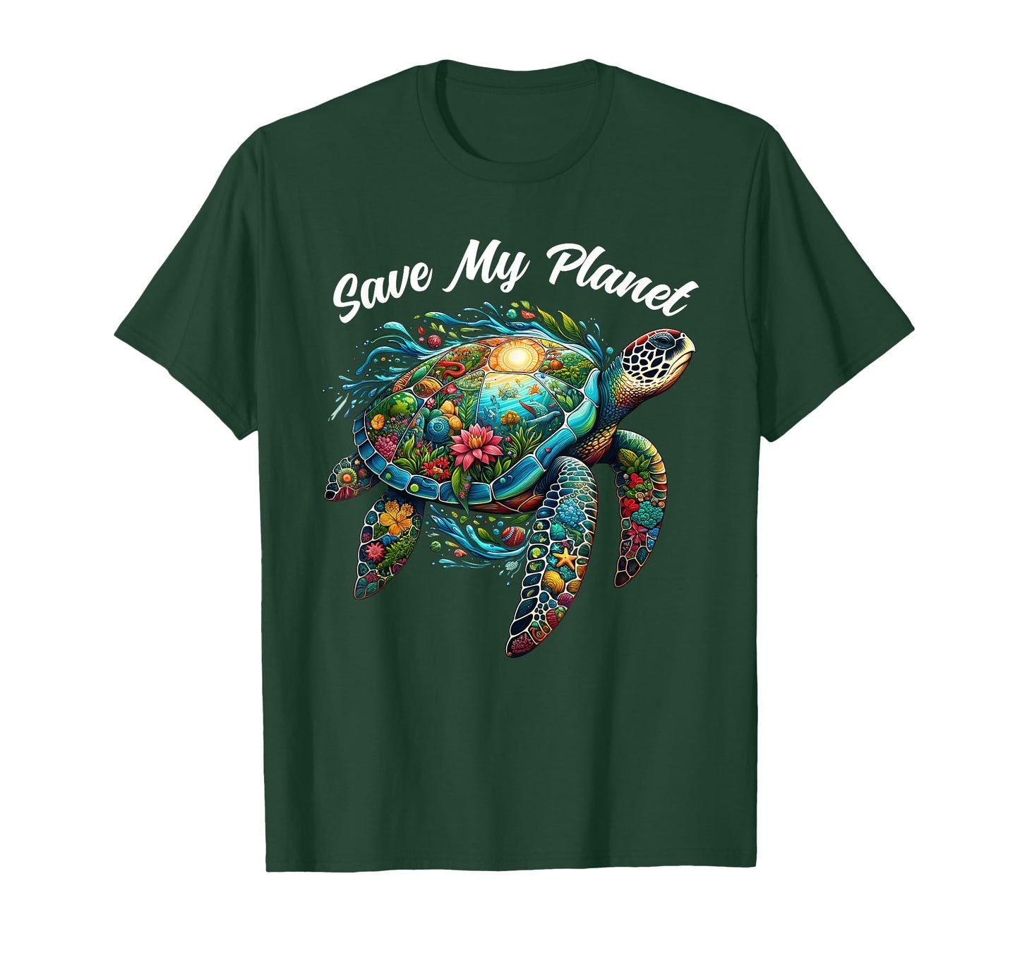 Sea Turtle Earth Day Save My Planet Mother Earth T-Shirt