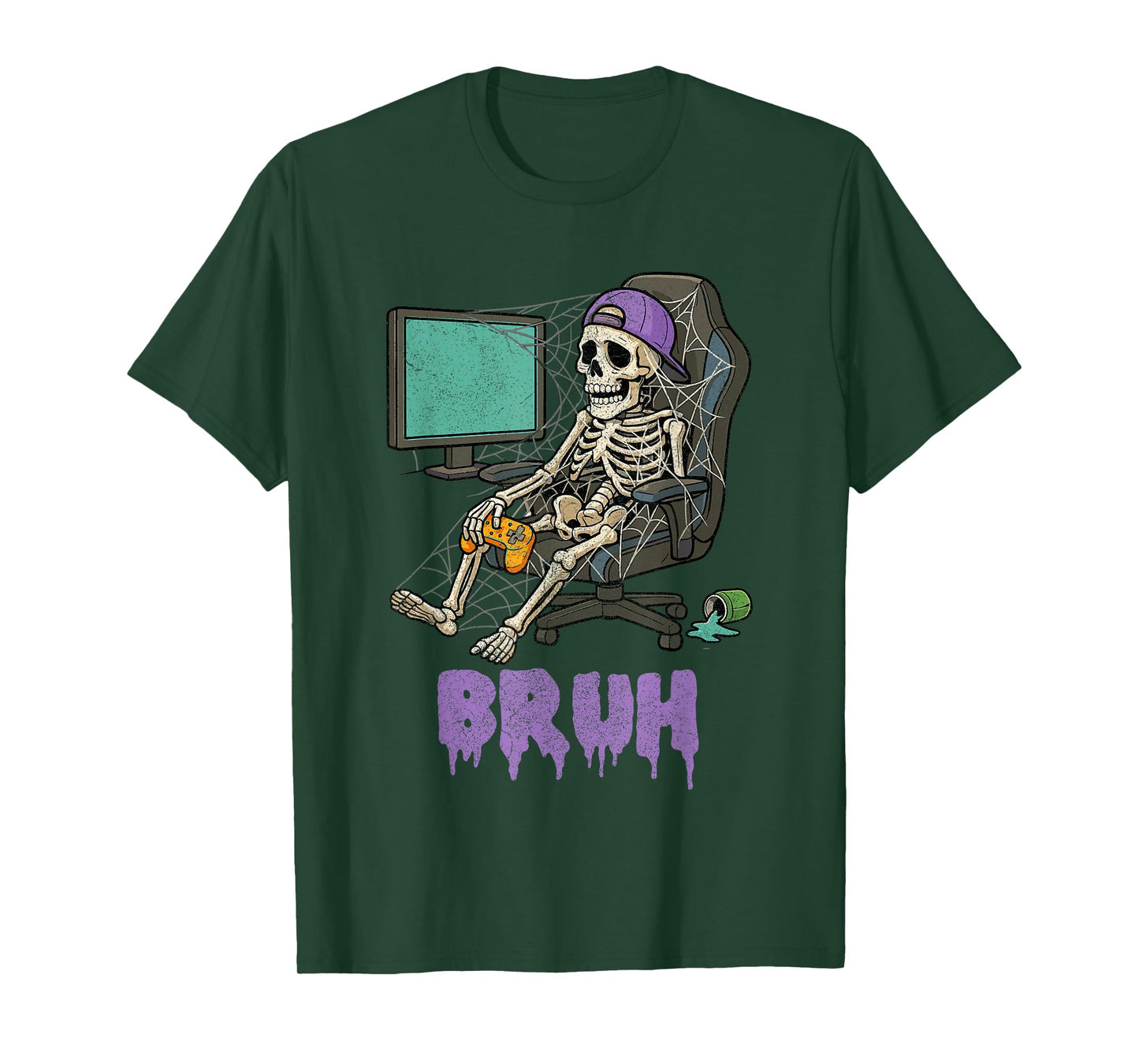 Funny Gamer Skeleton Gamer Teen Boys Video Gaming Bruh T-Shirt