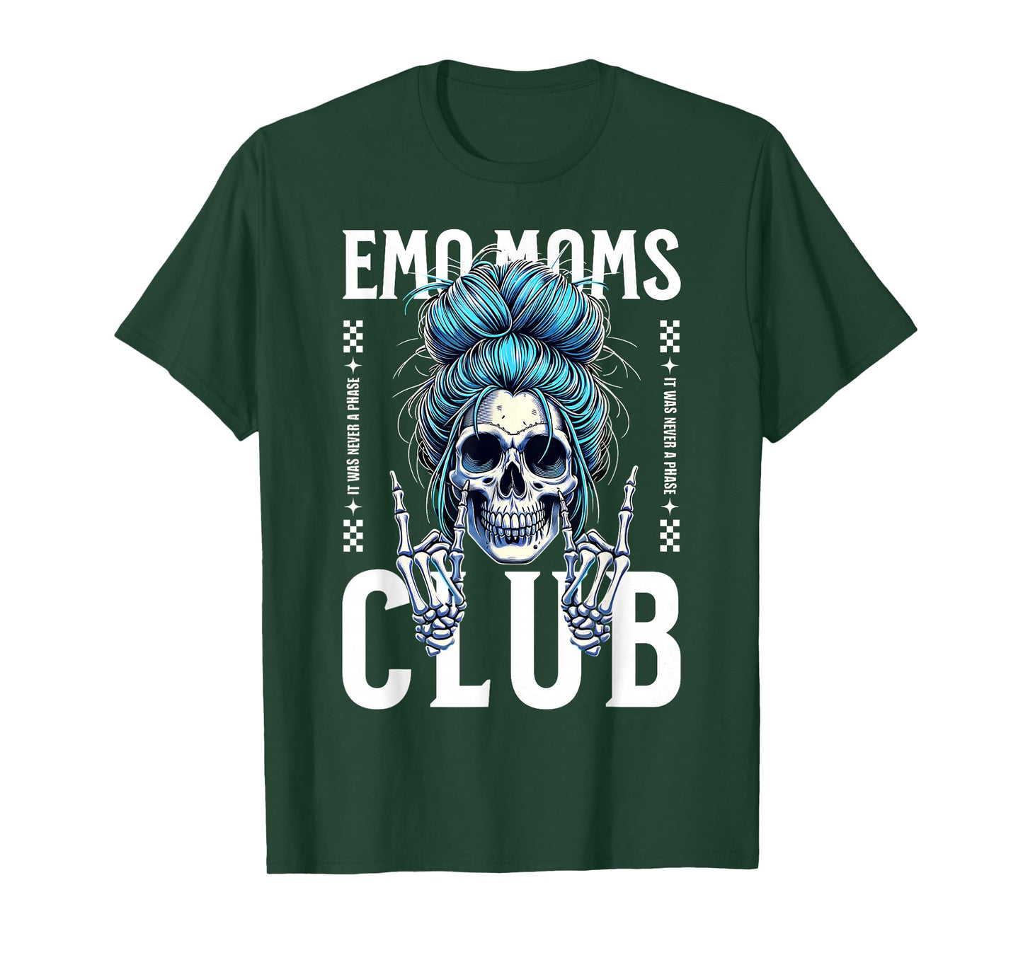 Funny Emo Moms Club skeleton, Cool Goth Punk Mother's Day T-Shirt