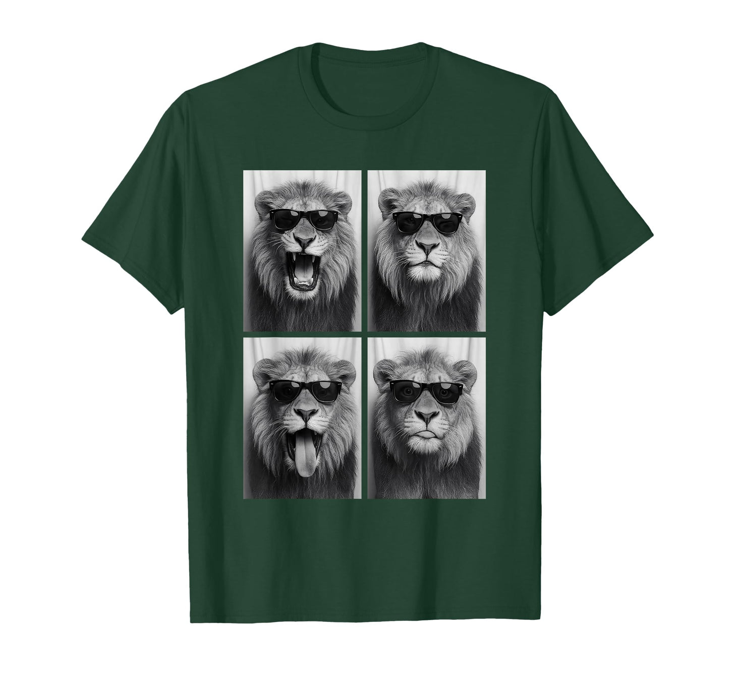 Cool Lion Sunglasses Wild Jungle Animal Lions Selfie Booth T-Shirt