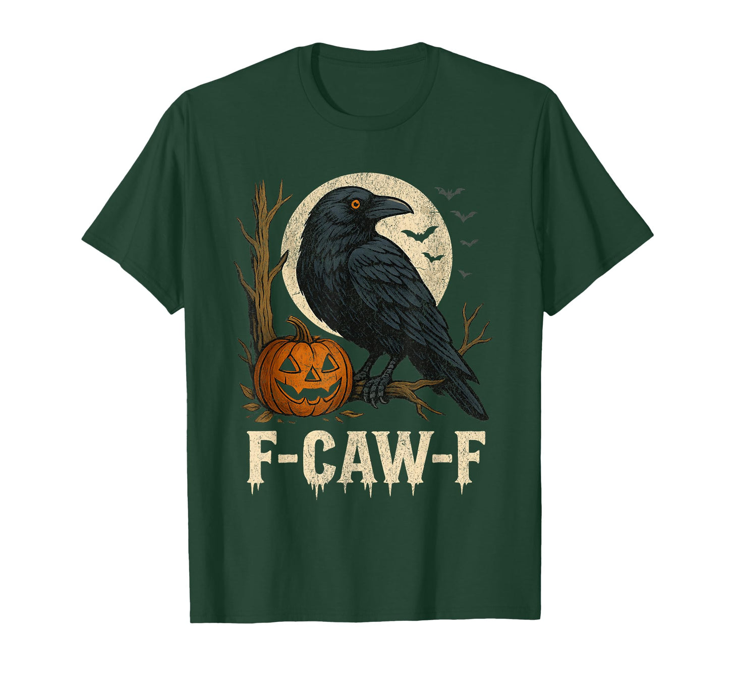 F-CAW-F Crow Halloween Funny Raven Pumpkin Gothic Humor T-Shirt