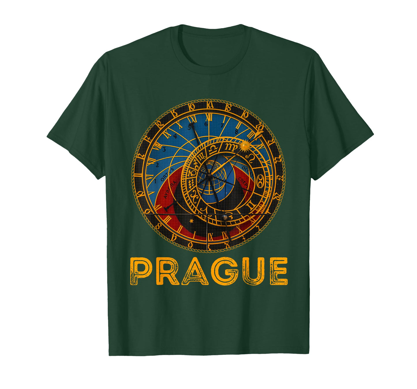 Prague Czech Republic Souvenir Astronomical Clock Prague T-Shirt