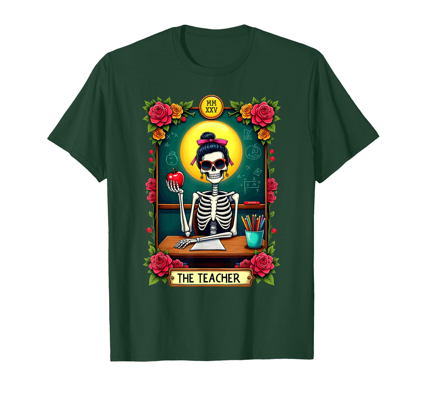 Gothic Tarot Card The Teacher Skeleton T-Shirt