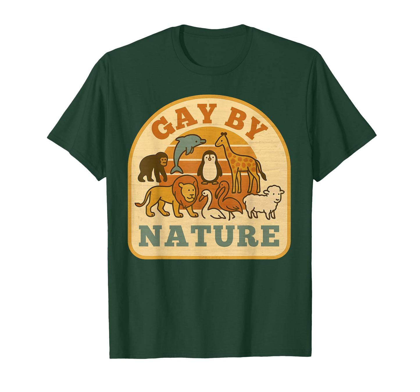 Gay By Nature Funny Vintage LGBTQ Pride Month Animals Queer T-Shirt