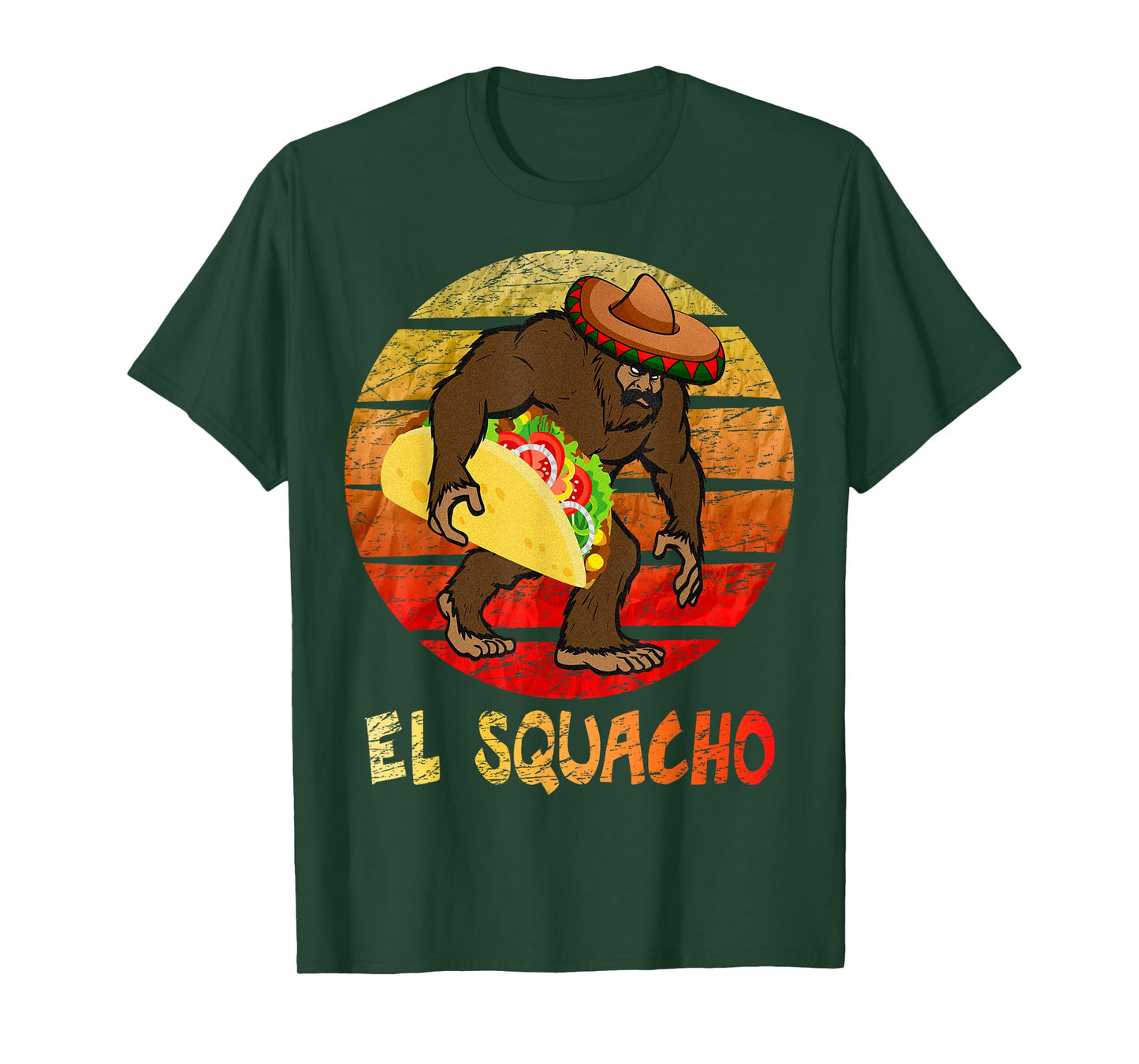 El Squacho Sasquatch Taco Sombrero TShirt Cinco de Mayo Tee
