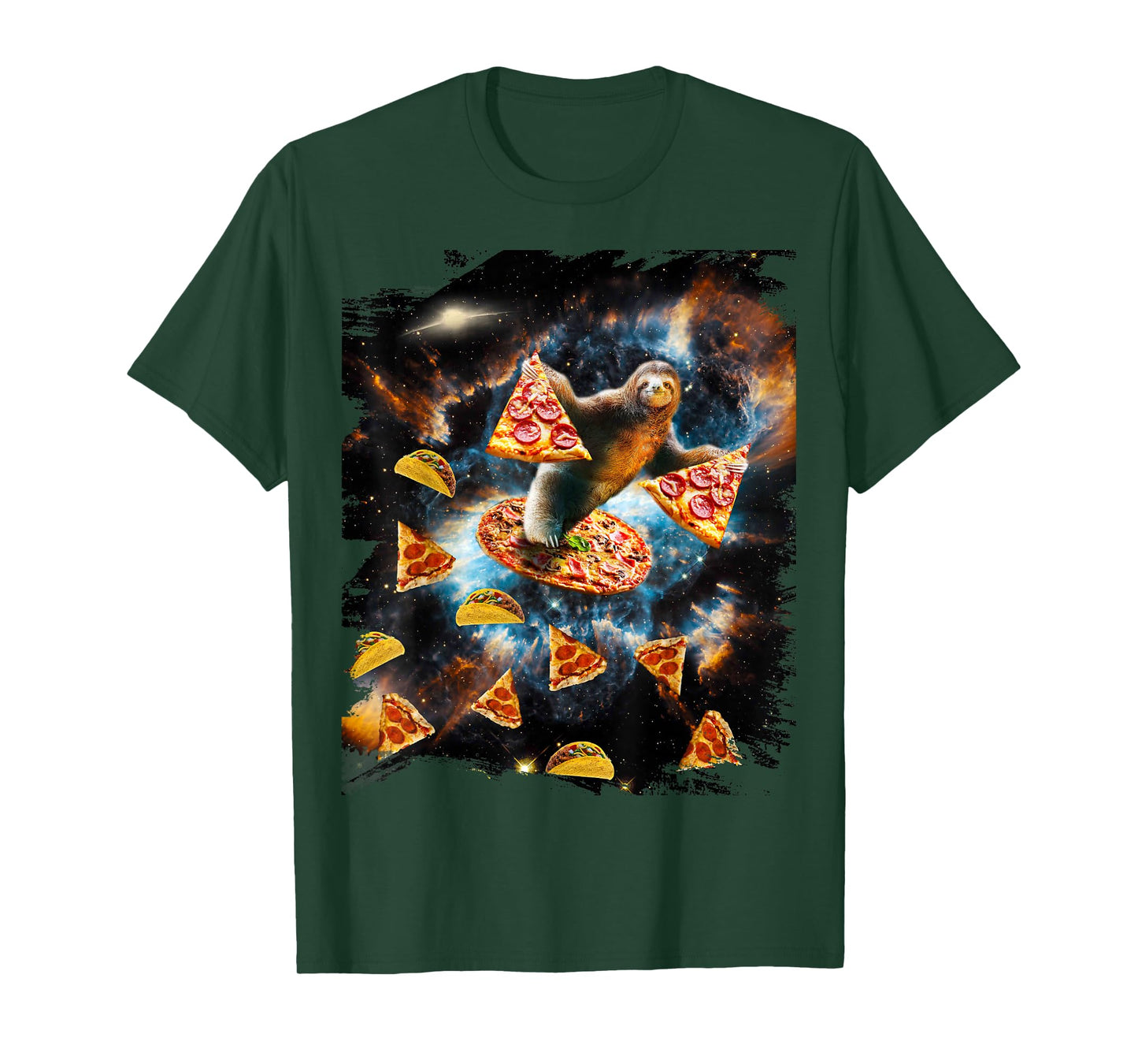 Galaxy Sloth Eating Pizza Taco In Space T-Shirt
