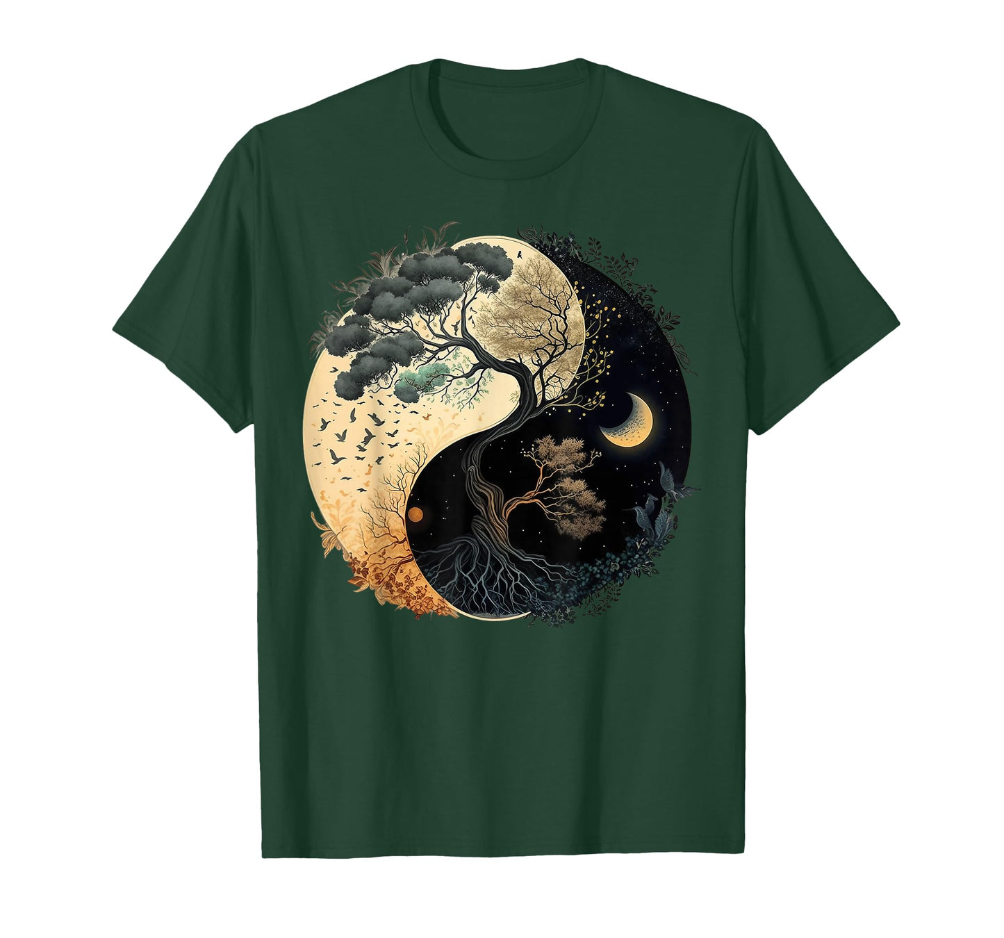 Yin Yang Tree of Life Moon Sun Duality T-Shirt