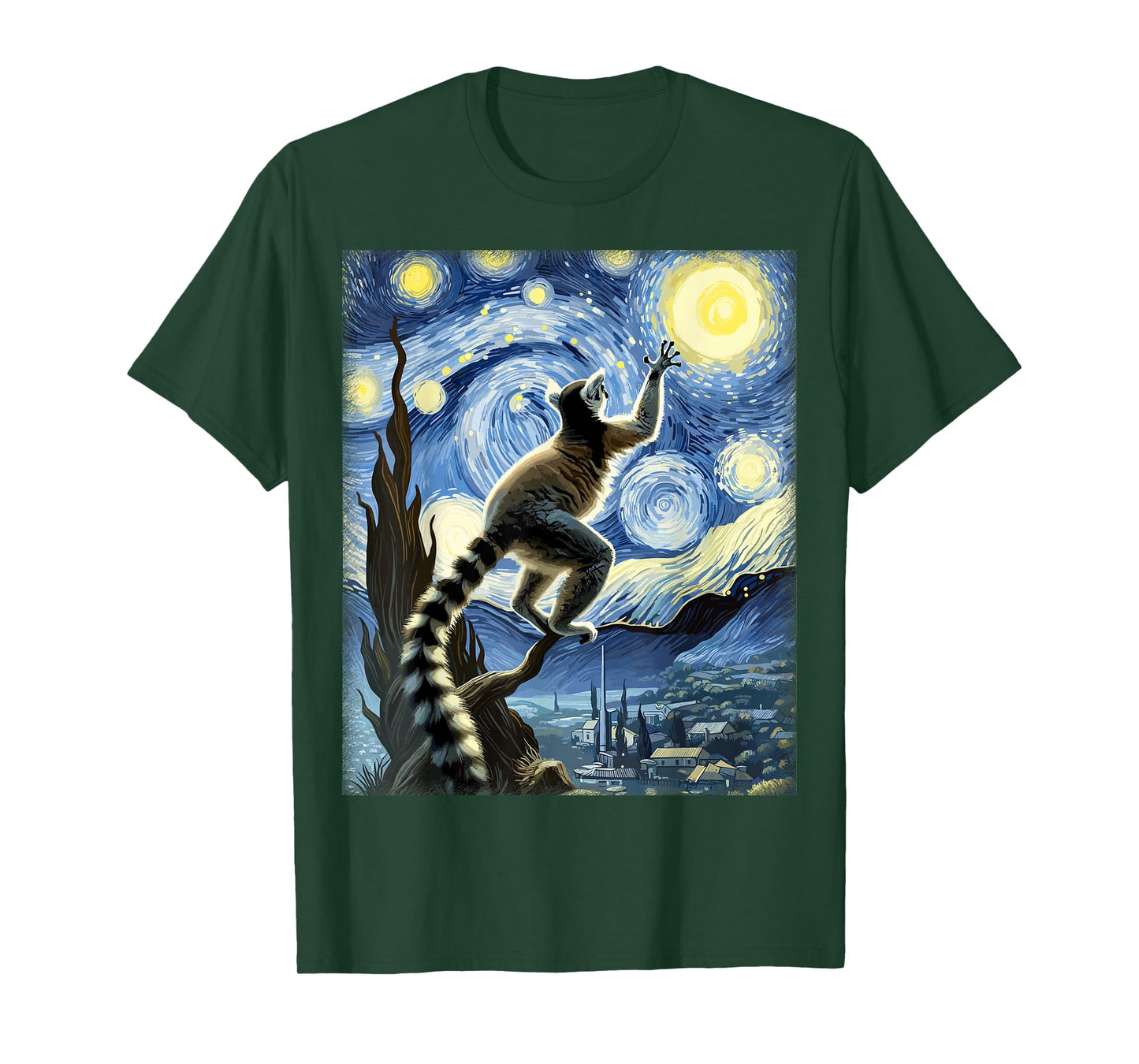Artistic Lemur Shirt Van Gogh Style Starry Night Lemur T-Shirt