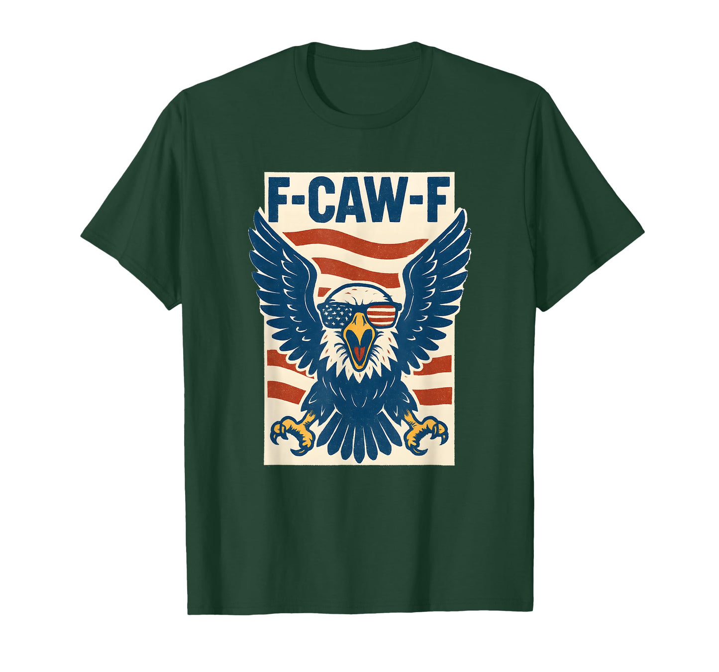 Funny 4th of July F Caw F Bald Eagle USA Flag Patriotic T-Shirt